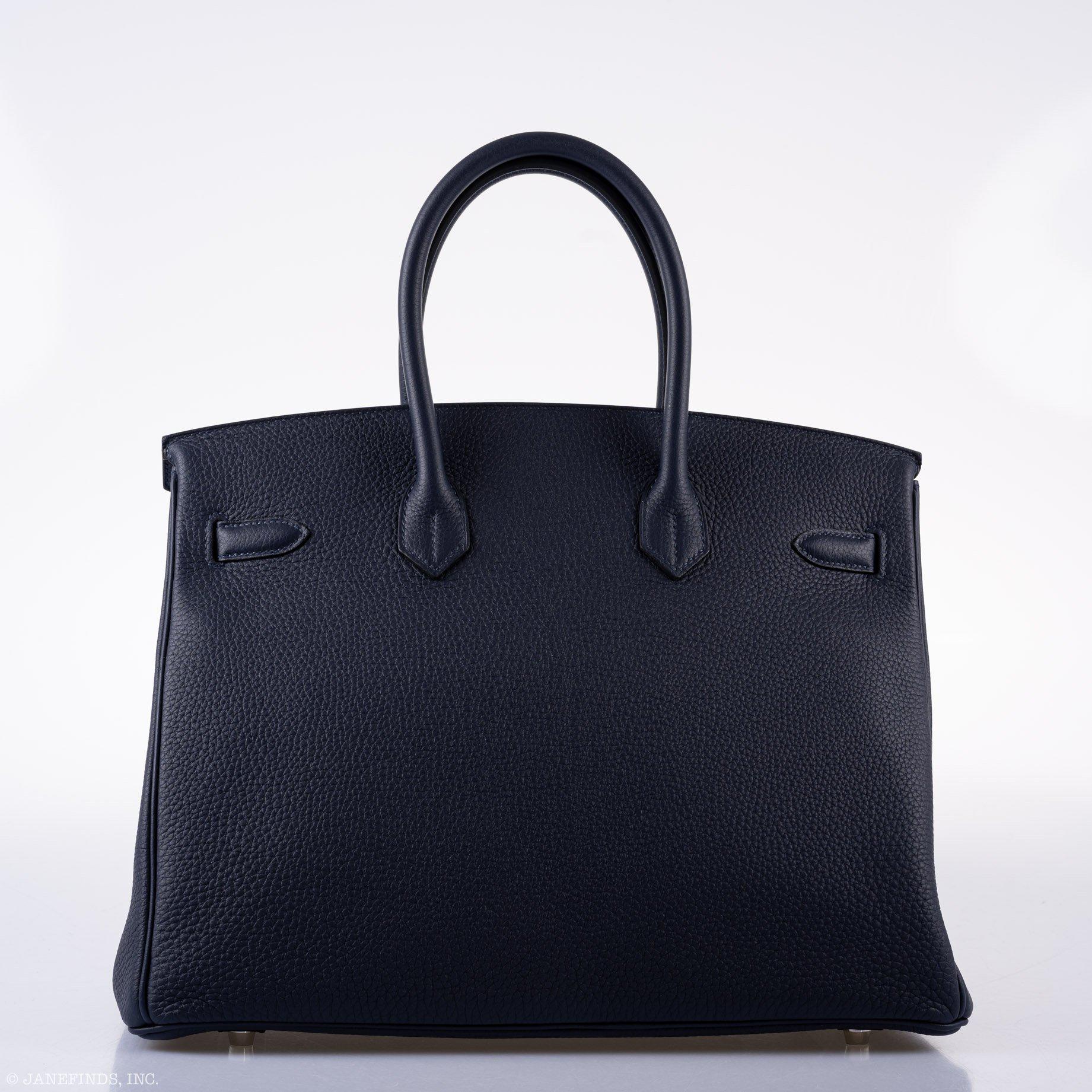 Hermès Birkin 35 HSS Blue Nuit Outside & Gris Etain Inside Togo Palladium Hardware - 2020, Y