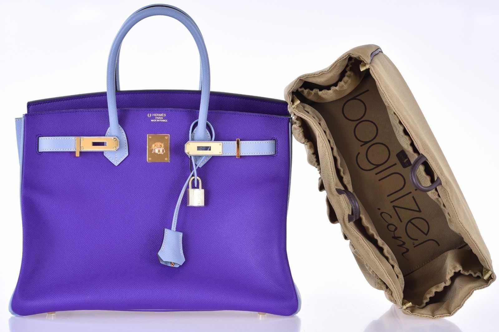 Hermès Birkin 35 HSS Crocus And Blue Lin Epsom Gold Hardware