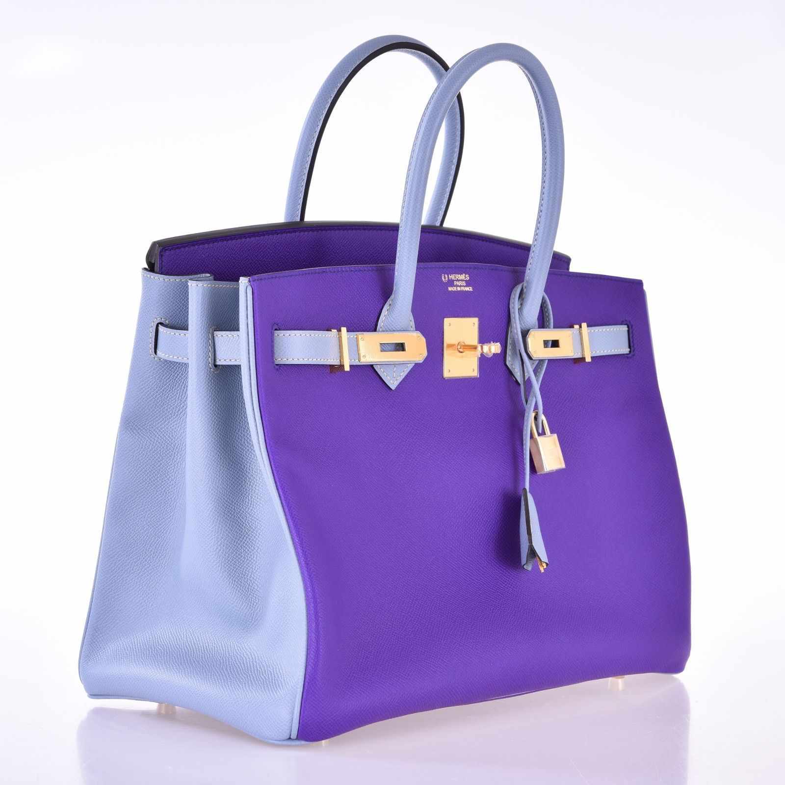 Hermès Birkin 35 HSS Crocus And Blue Lin Epsom Gold Hardware