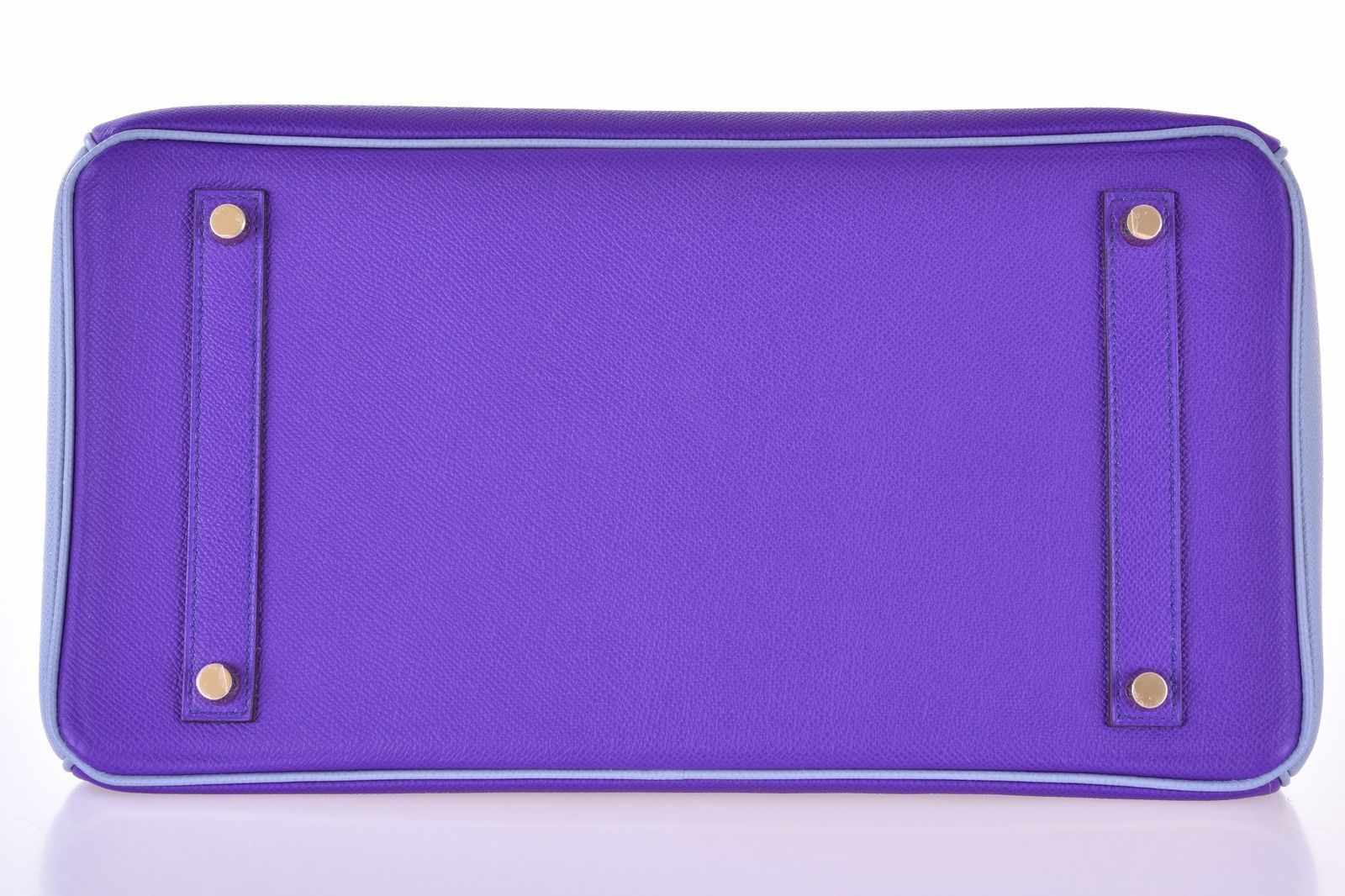 Hermès Birkin 35 HSS Crocus And Blue Lin Epsom Gold Hardware