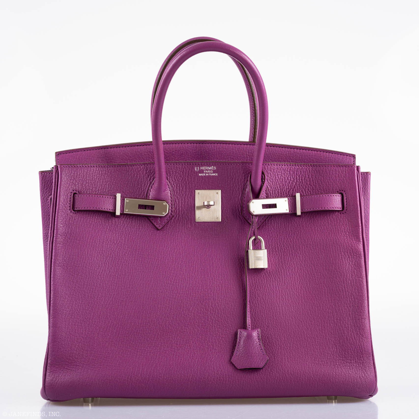 Hermès Birkin 35 HSS Cyclamen & Iris Chèvre Goatskin Brushed Palladium Hardware - 2009 M, Square