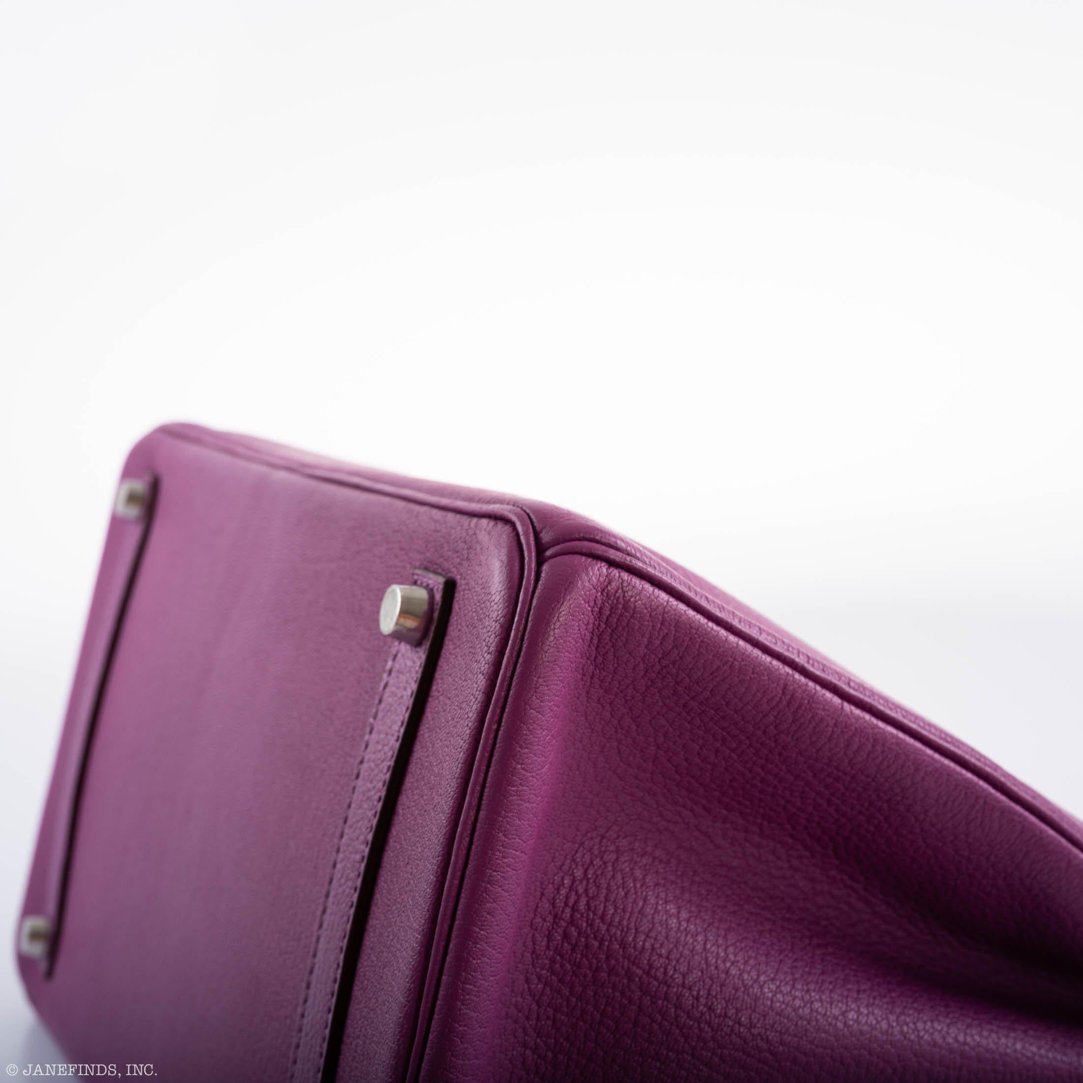 Hermès Birkin 35 HSS Cyclamen & Iris Chèvre Goatskin Brushed Palladium Hardware - 2009 M, Square