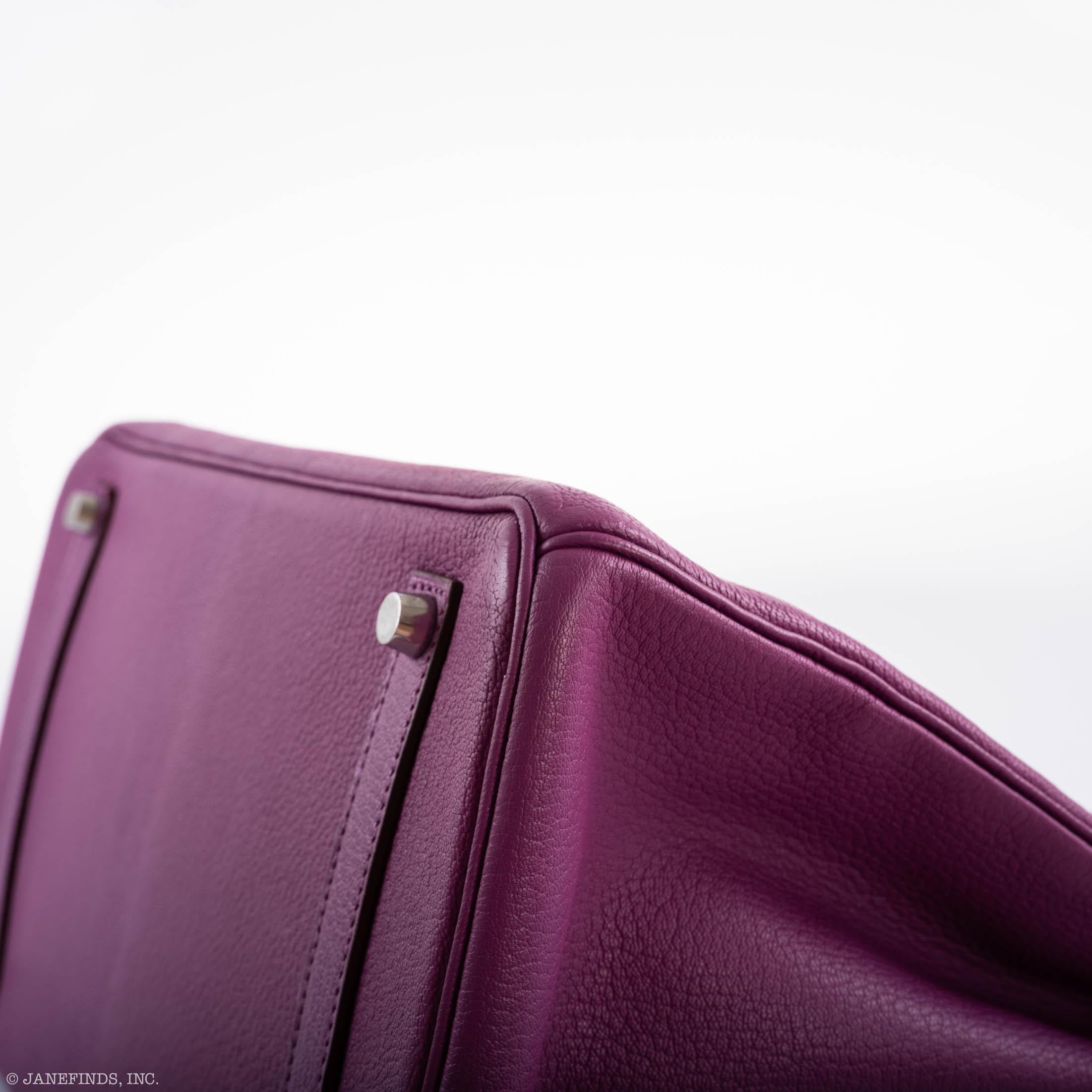 Hermès Birkin 35 HSS Cyclamen & Iris Chèvre Goatskin Brushed Palladium Hardware - 2009 M, Square