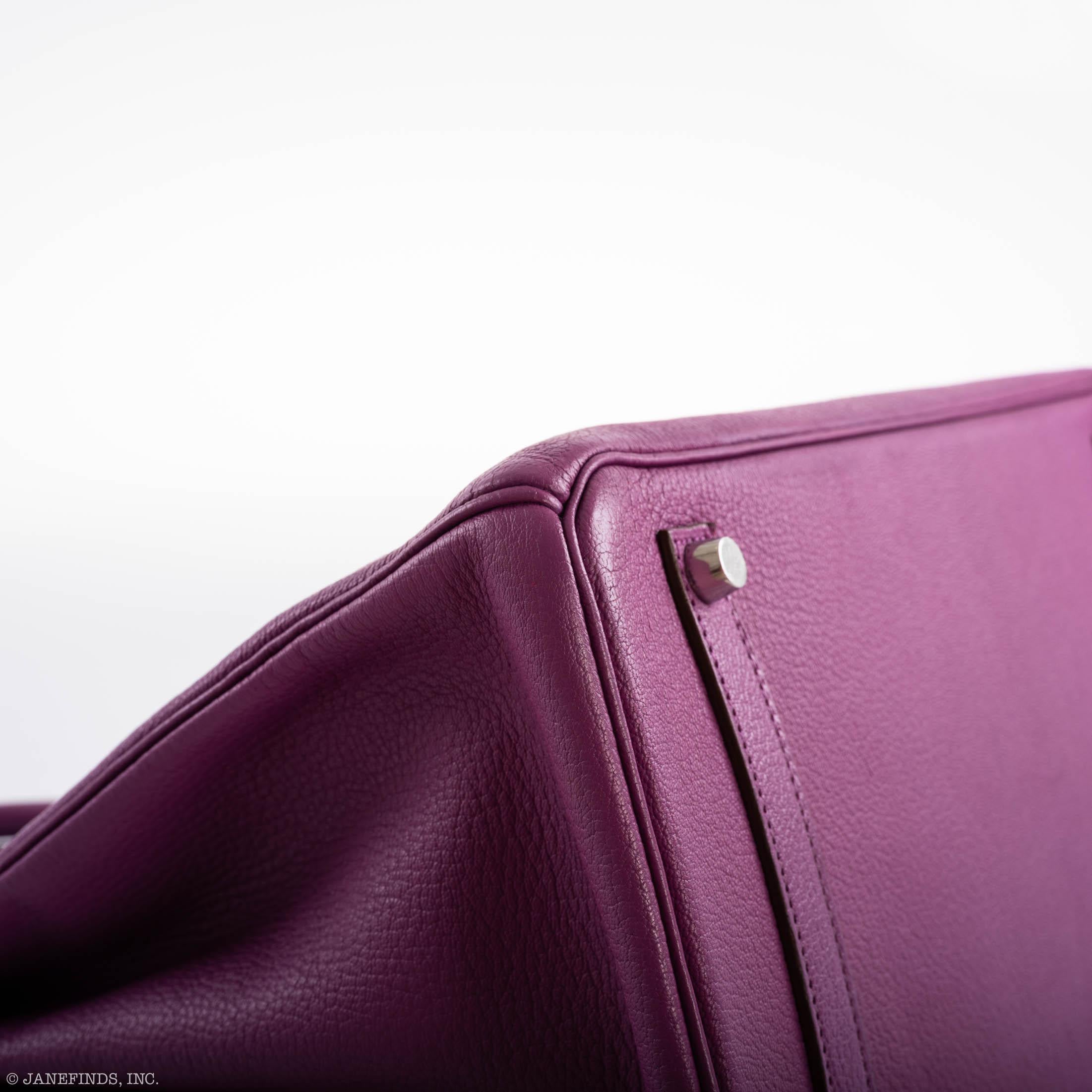 Hermès Birkin 35 HSS Cyclamen & Iris Chèvre Goatskin Brushed Palladium Hardware - 2009 M, Square