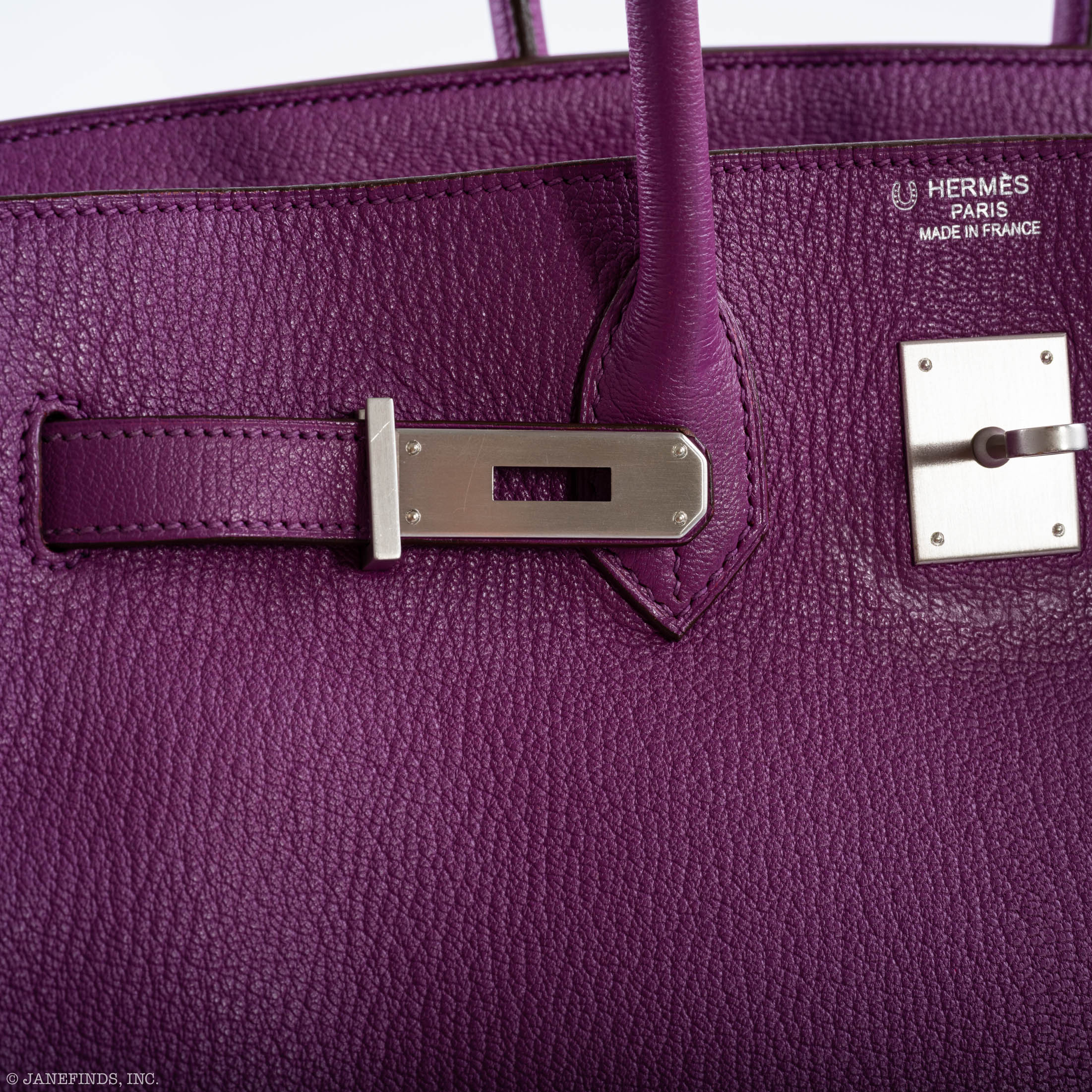 Hermès Birkin 35 HSS Cyclamen & Iris Chèvre Goatskin Brushed Palladium Hardware - 2009 M, Square