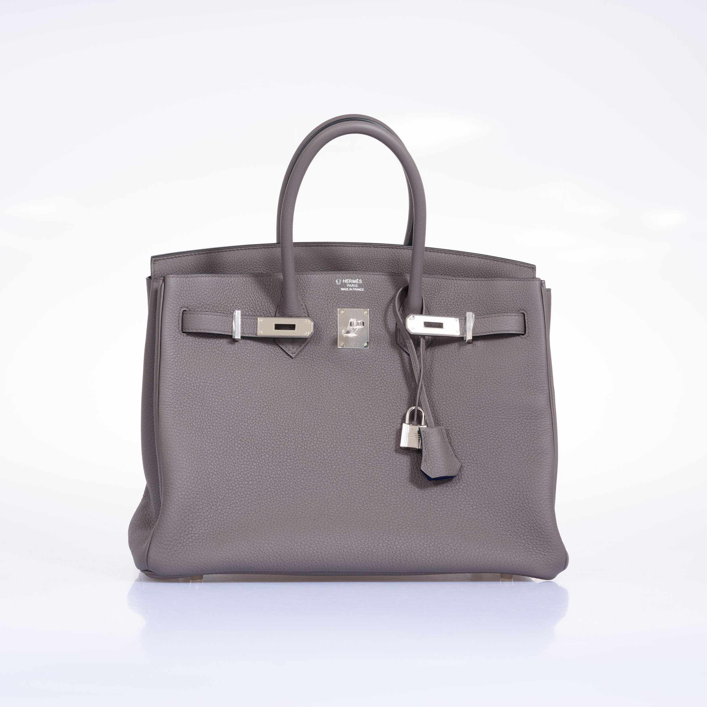 Hermès Birkin 35 HSS Etain With Blue Electric Togo Palladium Hardware