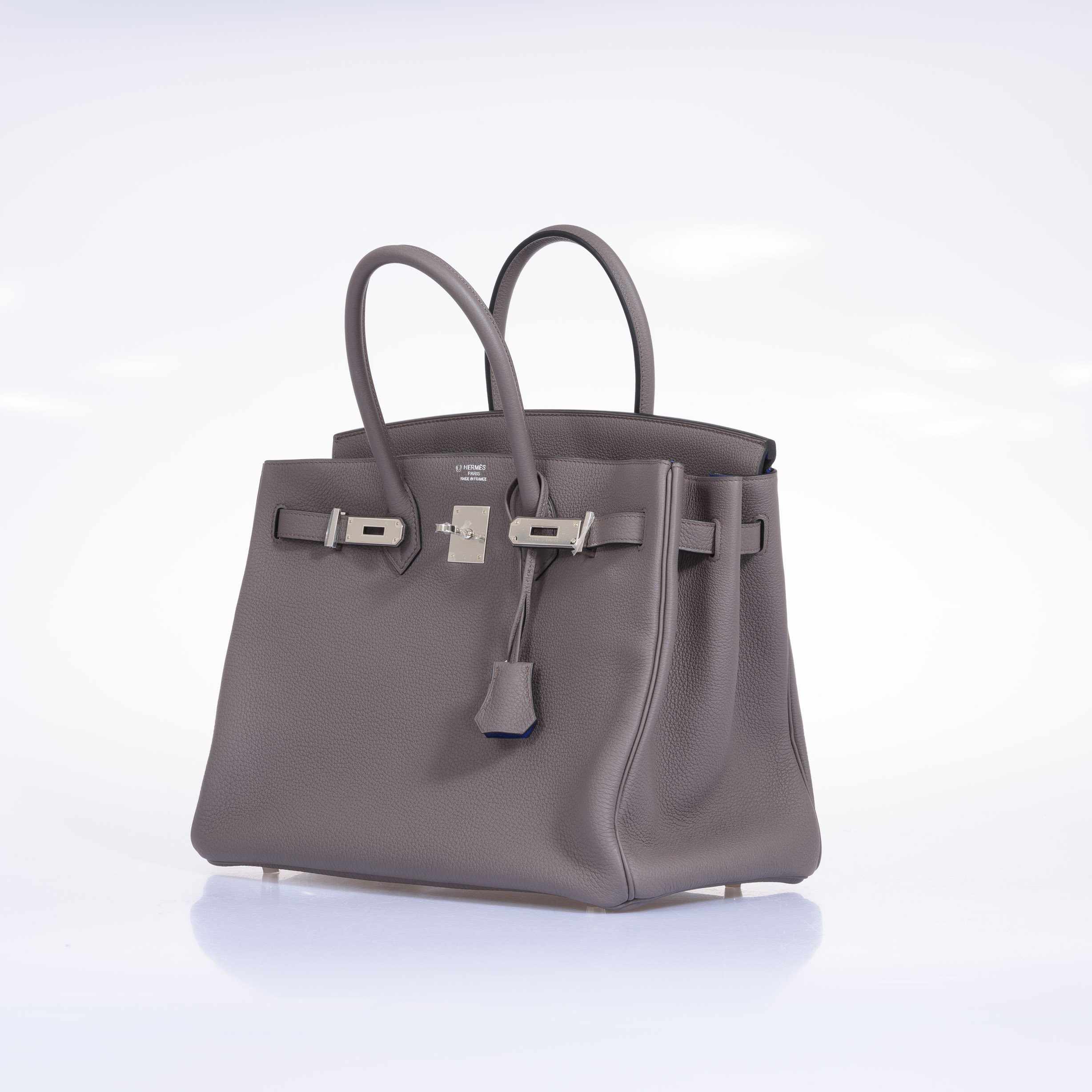 Hermès Birkin 35 HSS Etain With Blue Electric Togo Palladium Hardware
