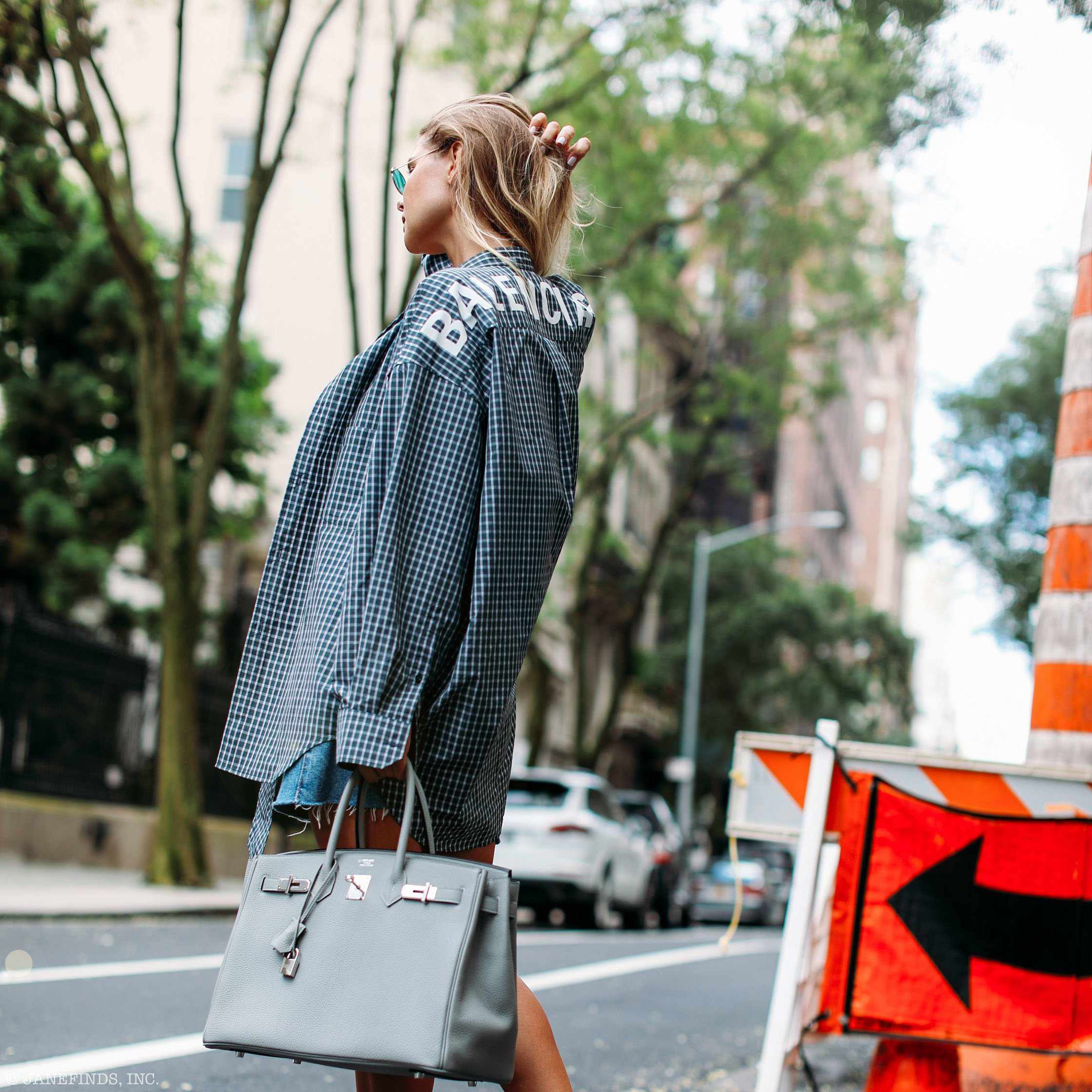 Hermès Birkin 35 HSS Gris Mouette & Vert Fonce Togo Palladium Hardware