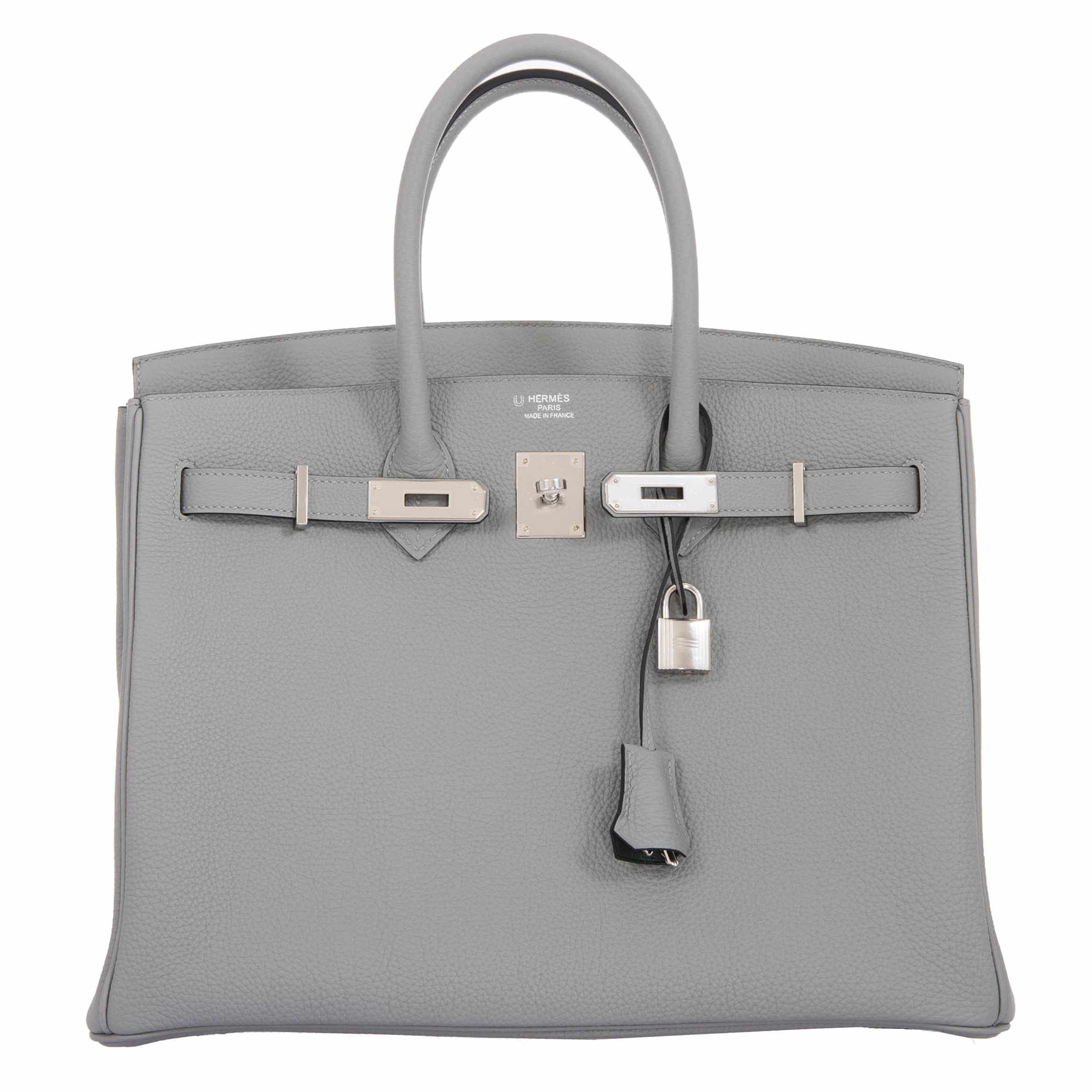 Hermès Birkin 35 HSS Gris Mouette & Vert Fonce Togo Palladium Hardware