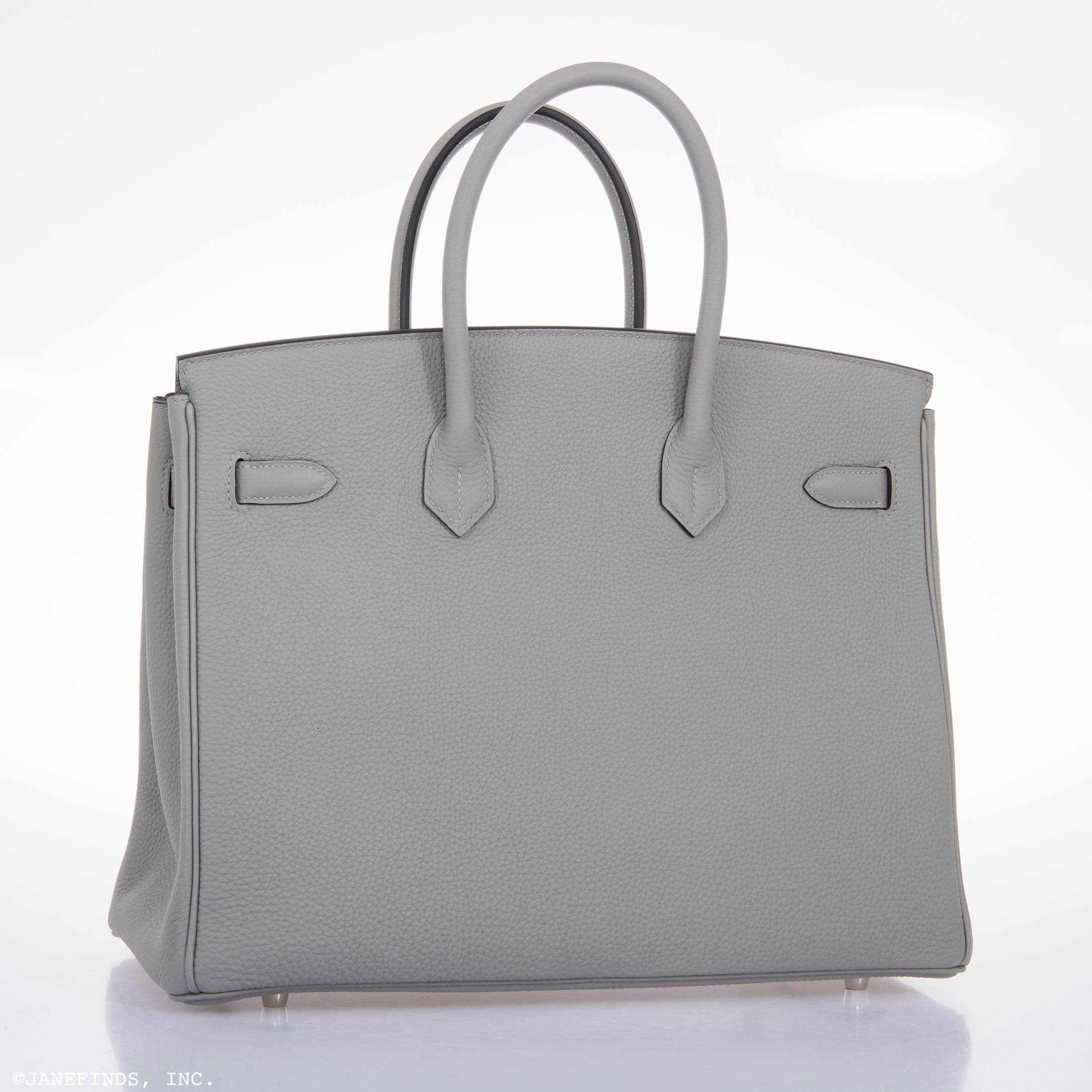 Hermès Birkin 35 HSS Gris Mouette & Vert Fonce Togo Palladium Hardware