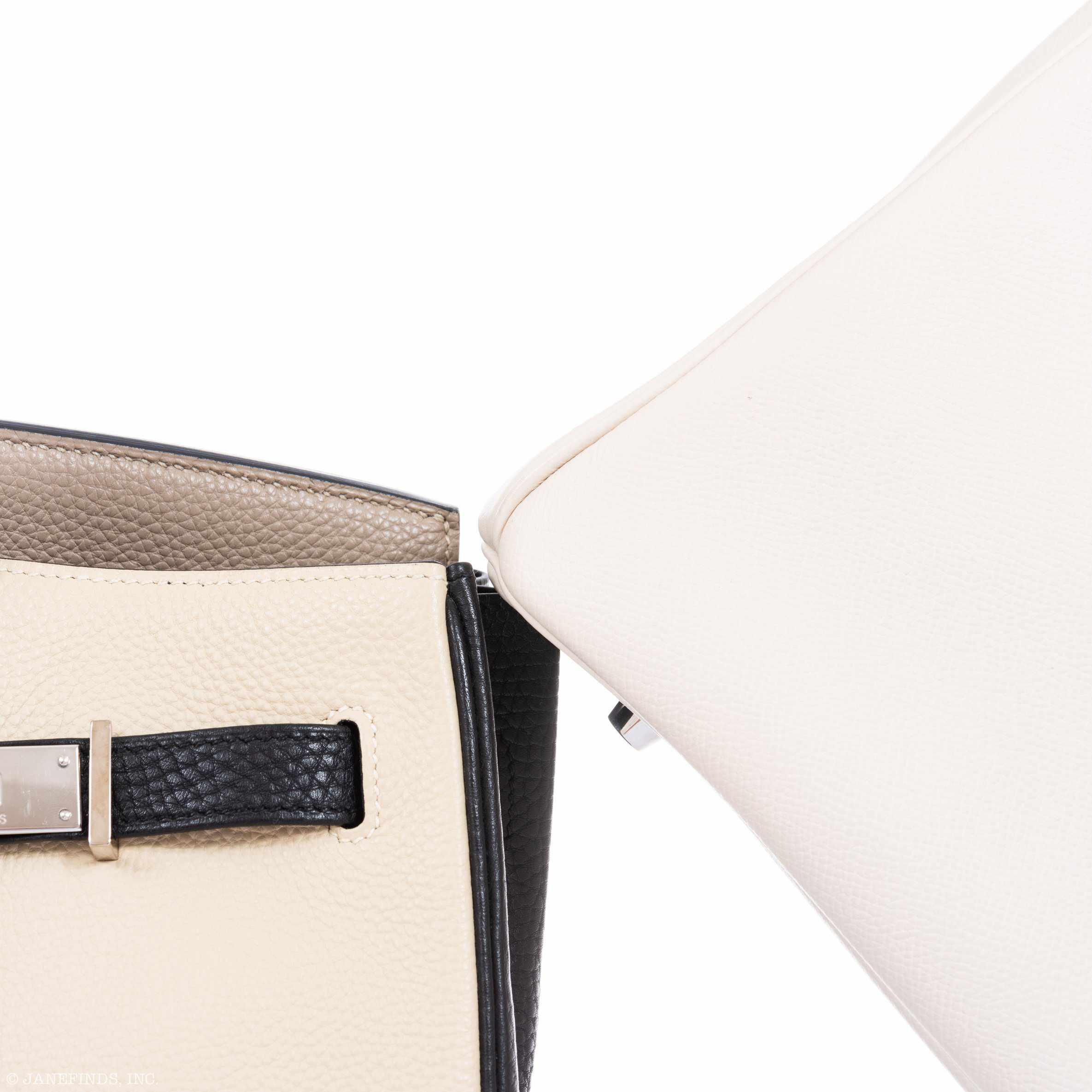 Hermès Birkin 35 HSS Tri-Color Parchment, Etoupe & Black Togo Palladium Hardware