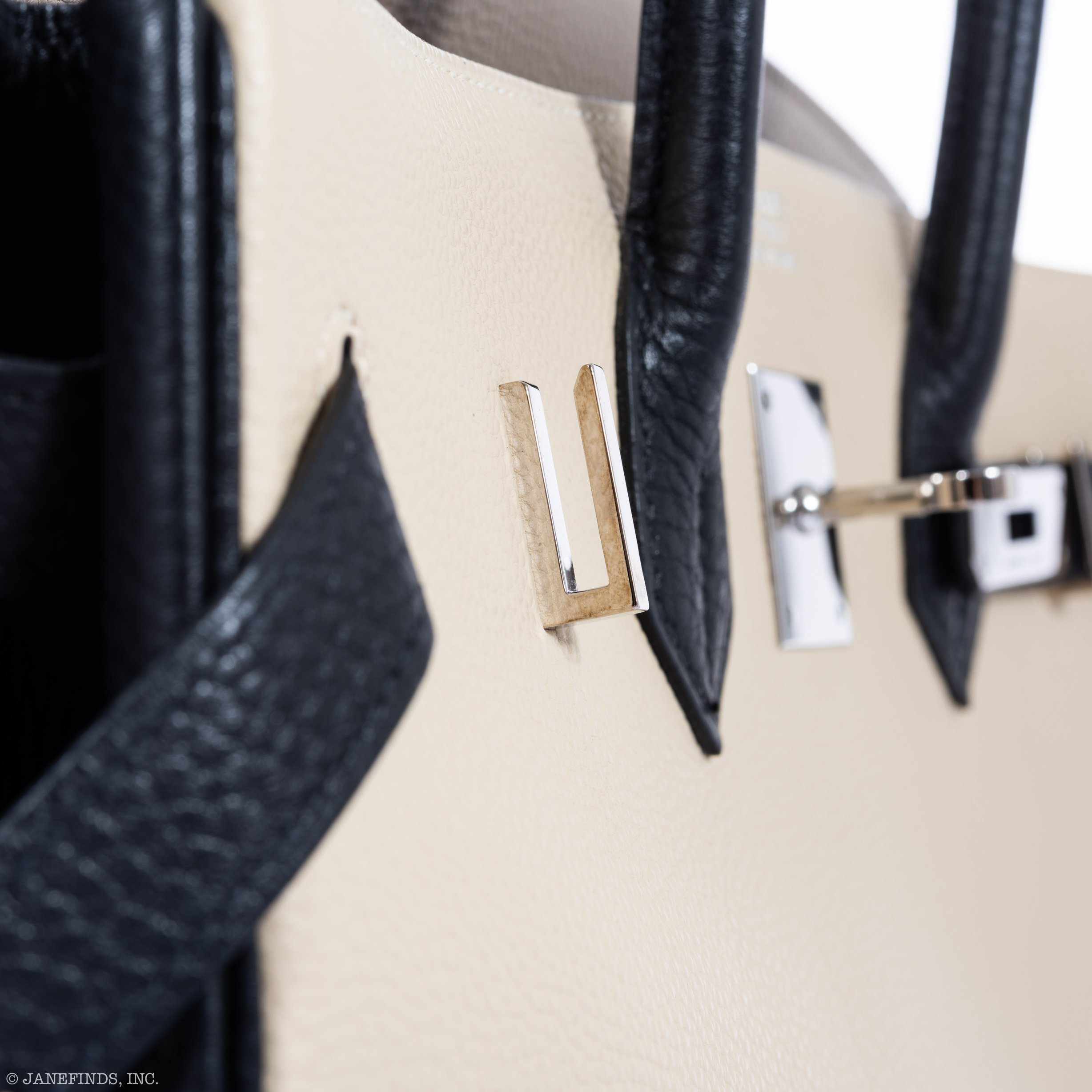 Hermès Birkin 35 HSS Tri-Color Parchment, Etoupe & Black Togo Palladium Hardware - 2007