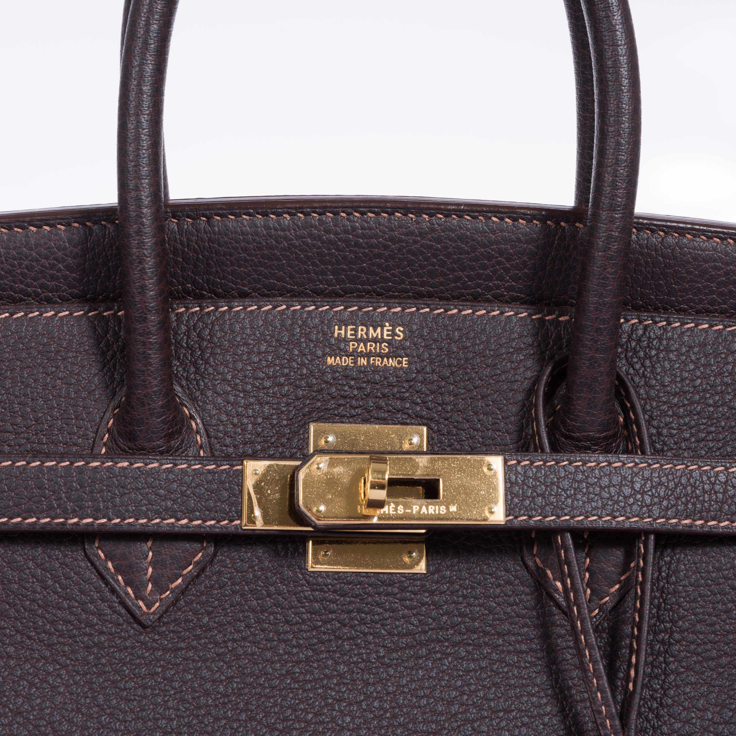 Hermès Birkin 35 Havane Fjord Special Stitching Gold Hardware