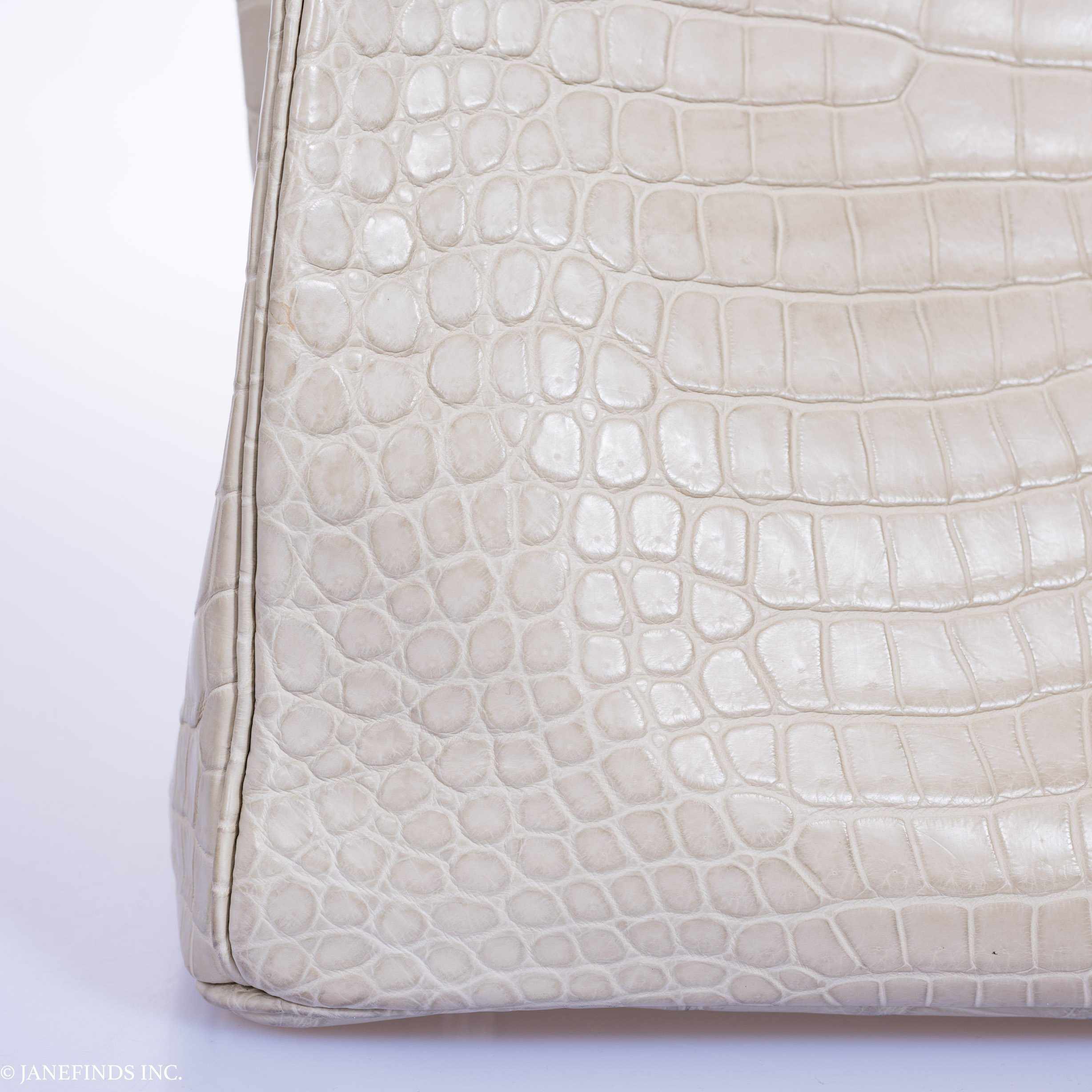 Hermès Birkin 35 Matte Beton Porosus Crocodile Palladium Hardware