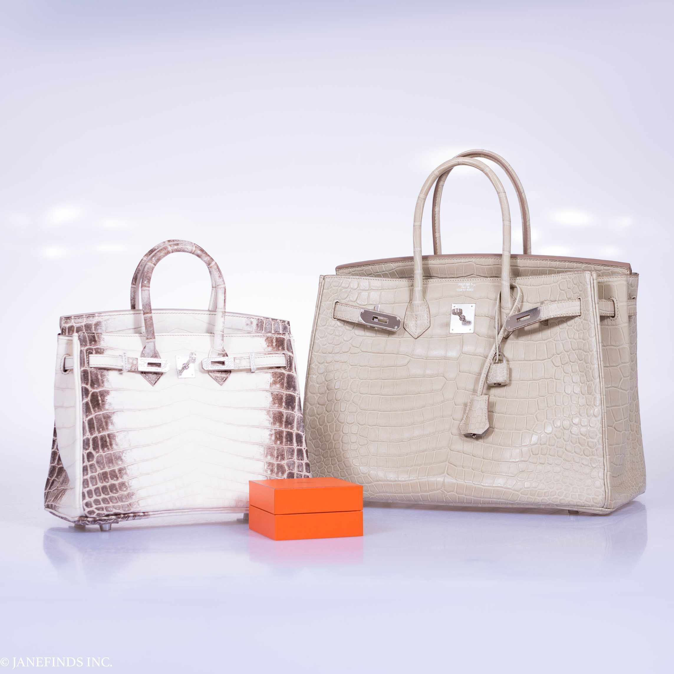 Hermès Birkin 35 Matte Beton Porosus Crocodile Palladium Hardware