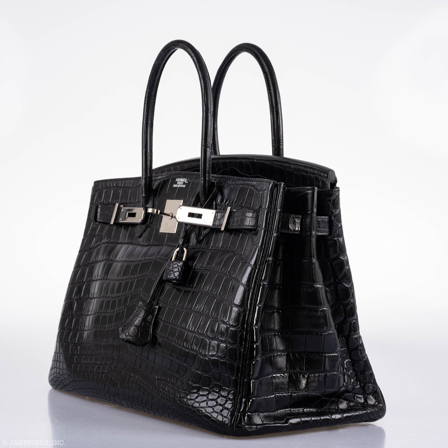 Hermès Birkin 35 Matte Black Nilo Crocodile with Palladium Hardware - 2011, O Square