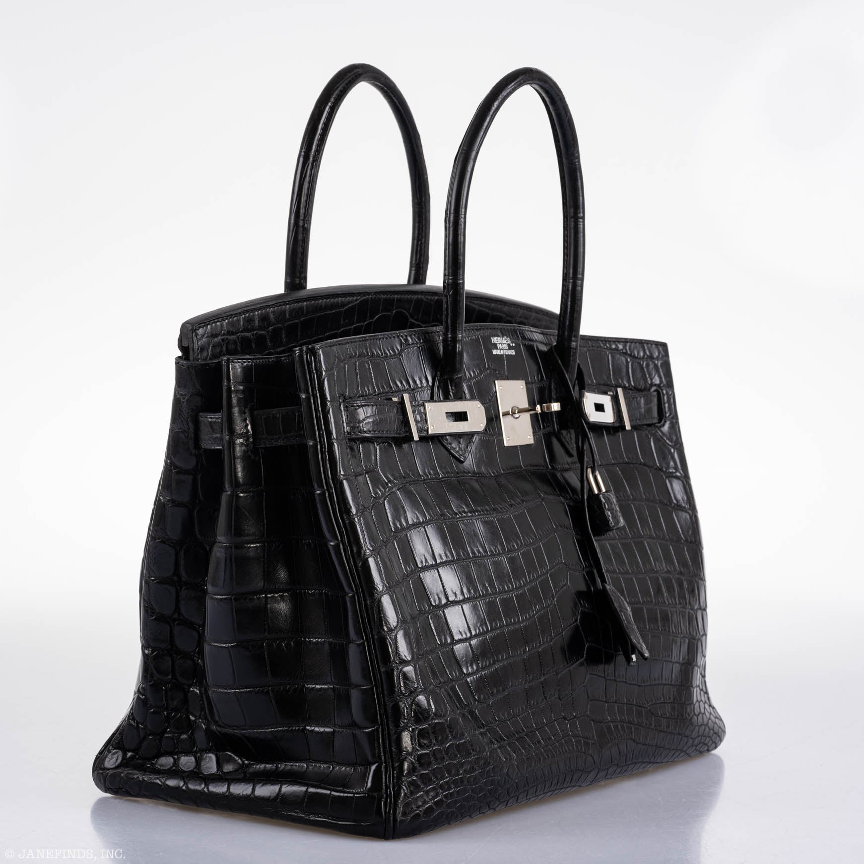 Hermès Birkin 35 Matte Black Nilo Crocodile with Palladium Hardware - 2011, O Square
