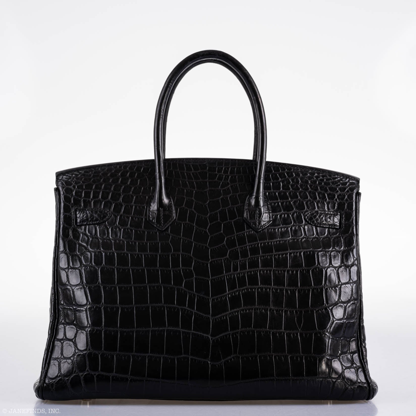 Hermès Birkin 35 Matte Black Nilo Crocodile with Palladium Hardware - 2011, O Square
