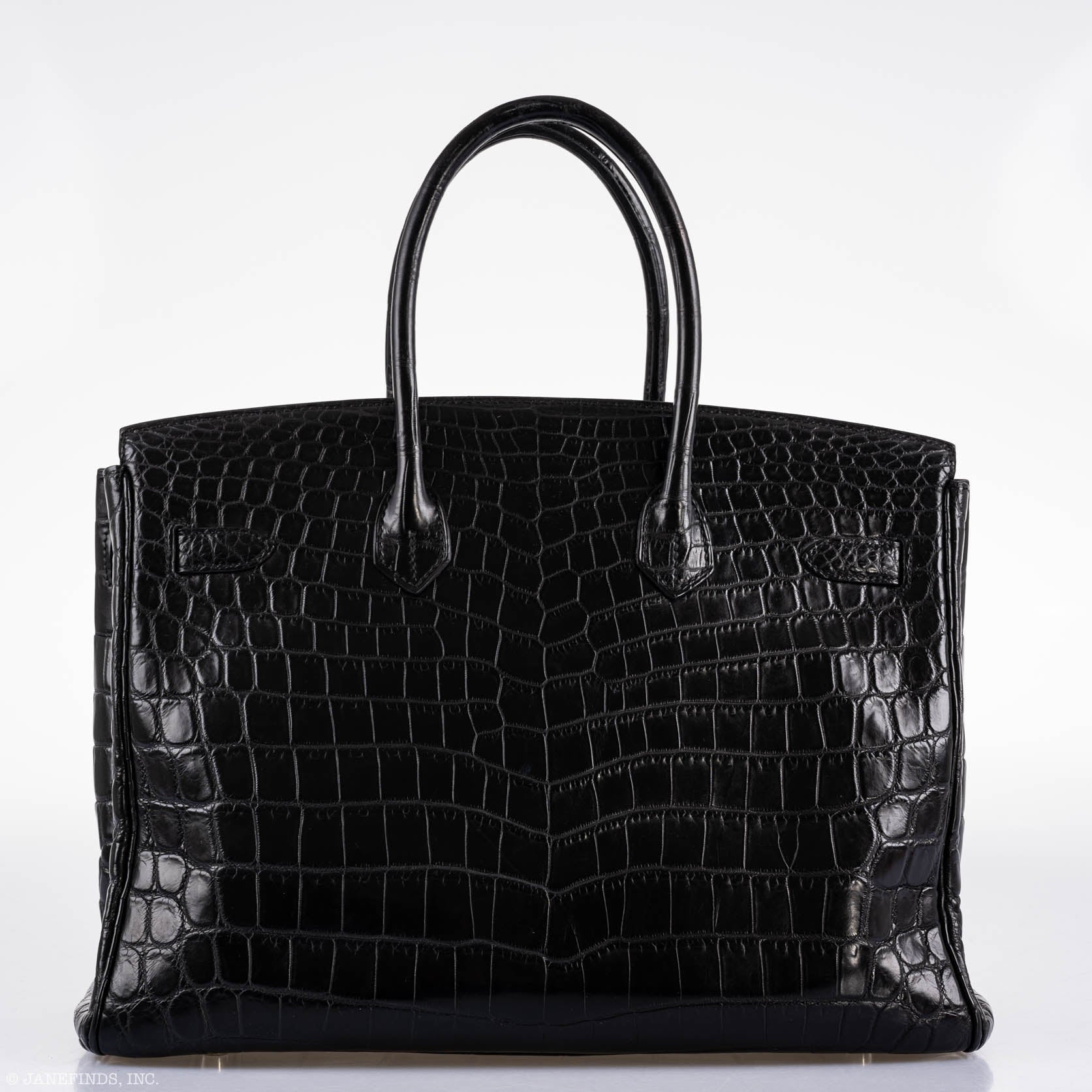Hermès Birkin 35 Matte Black Nilo Crocodile with Palladium Hardware - 2011, O Square