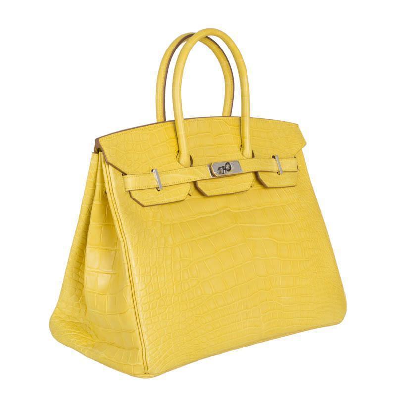 Hermès Birkin 35 Mimosa Matte Alligator Palladium