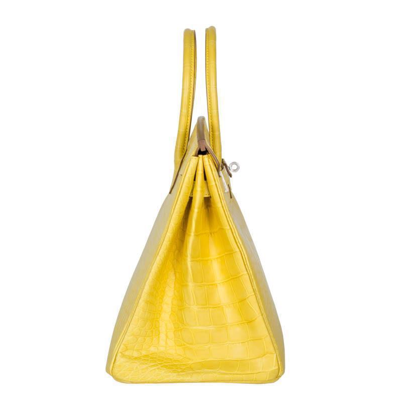 Hermès Birkin 35 Mimosa Matte Alligator Palladium