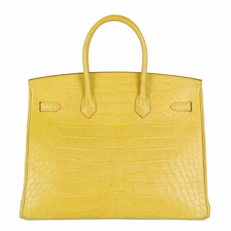 Hermès Birkin 35 Mimosa Matte Alligator Palladium
