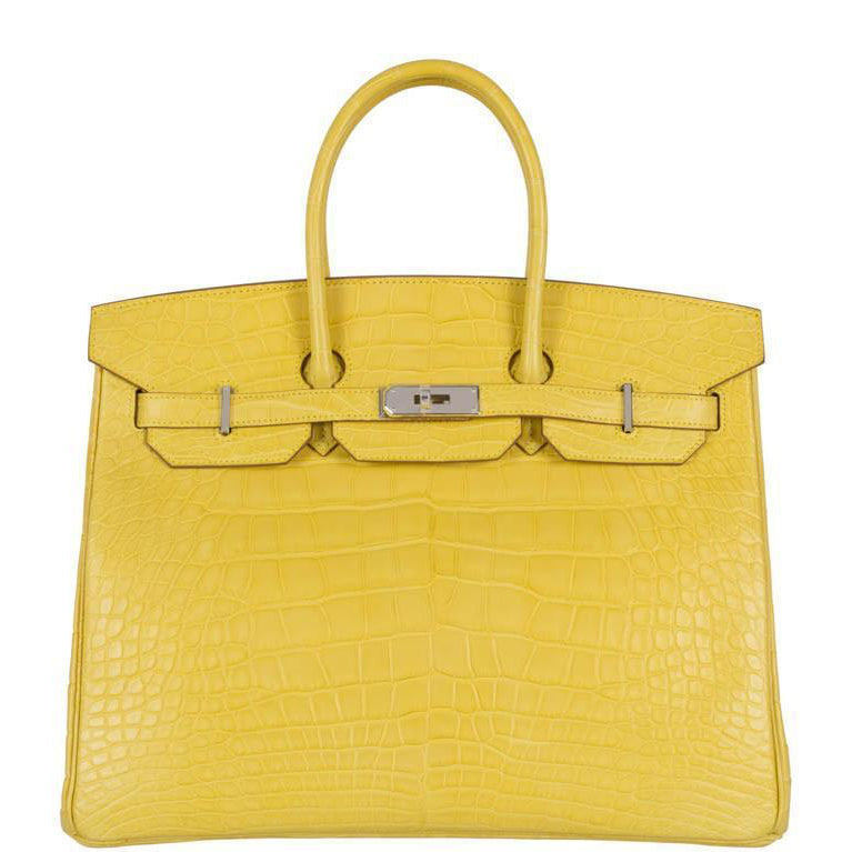 Hermès Birkin 35 Mimosa Matte Alligator Palladium