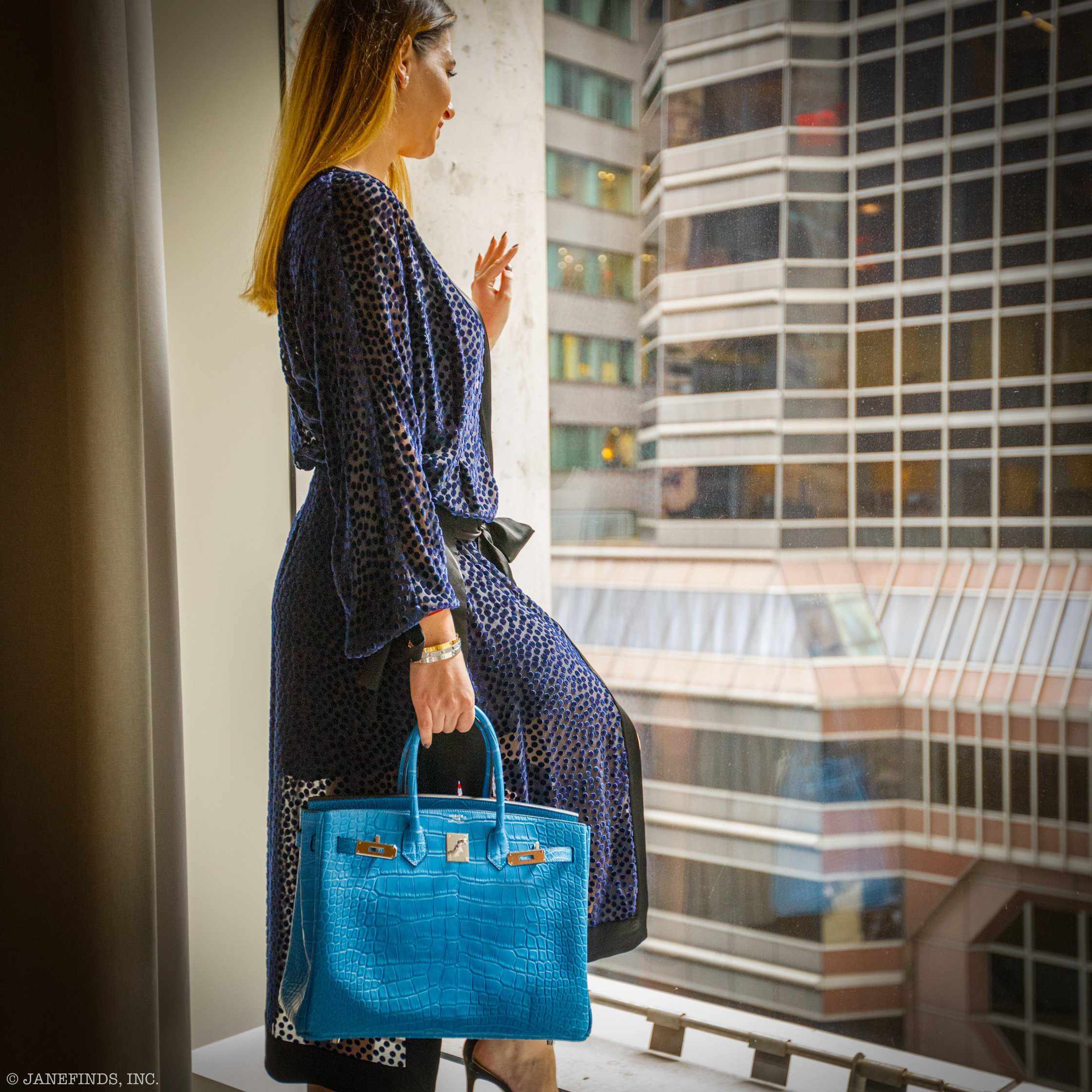 Hermès Birkin 35 Mykonos Matte Alligator Palladium Hardware