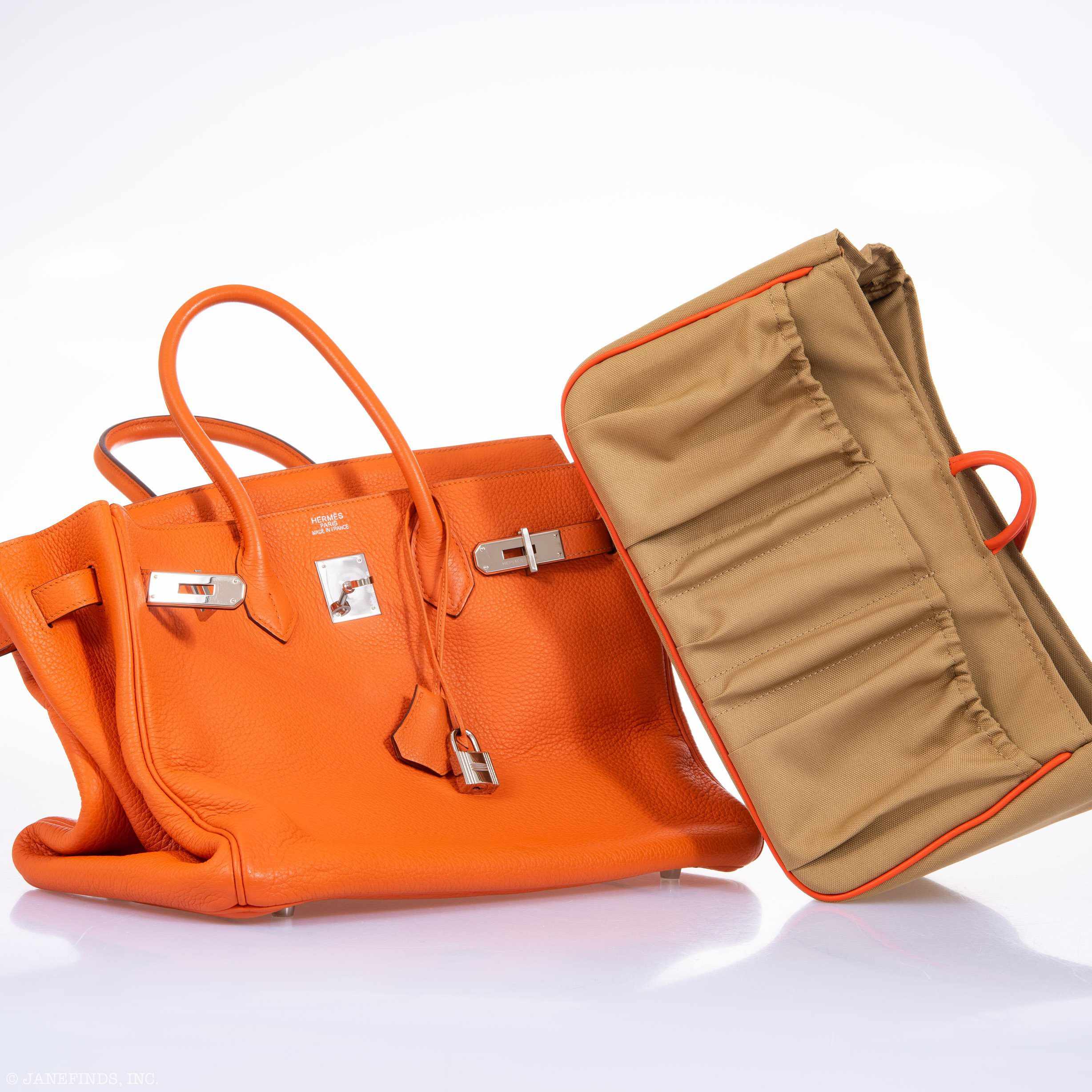 Hermès Birkin 35 Orange Clemence Palladium Hardware