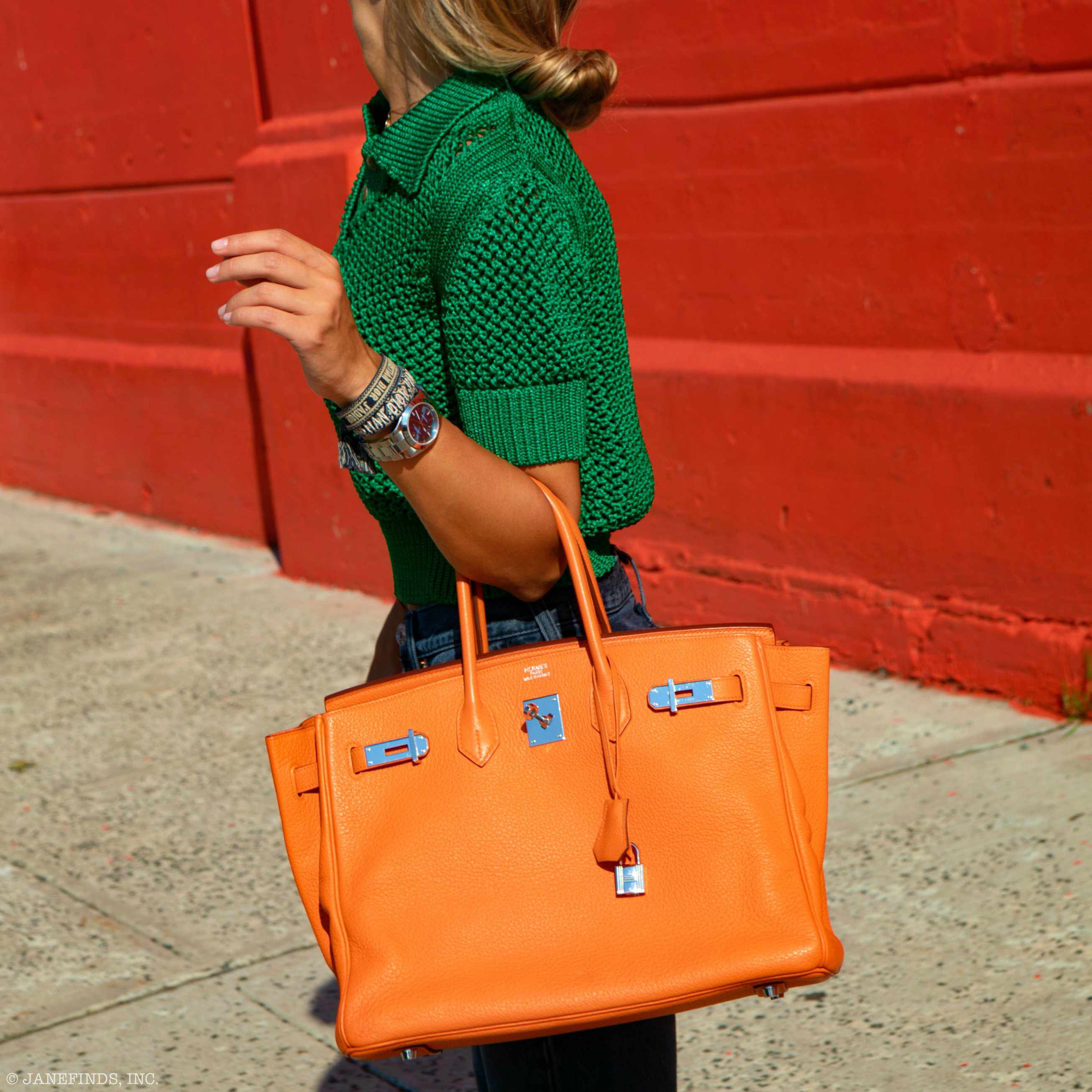 Hermès Birkin 35 Orange Clemence Palladium Hardware
