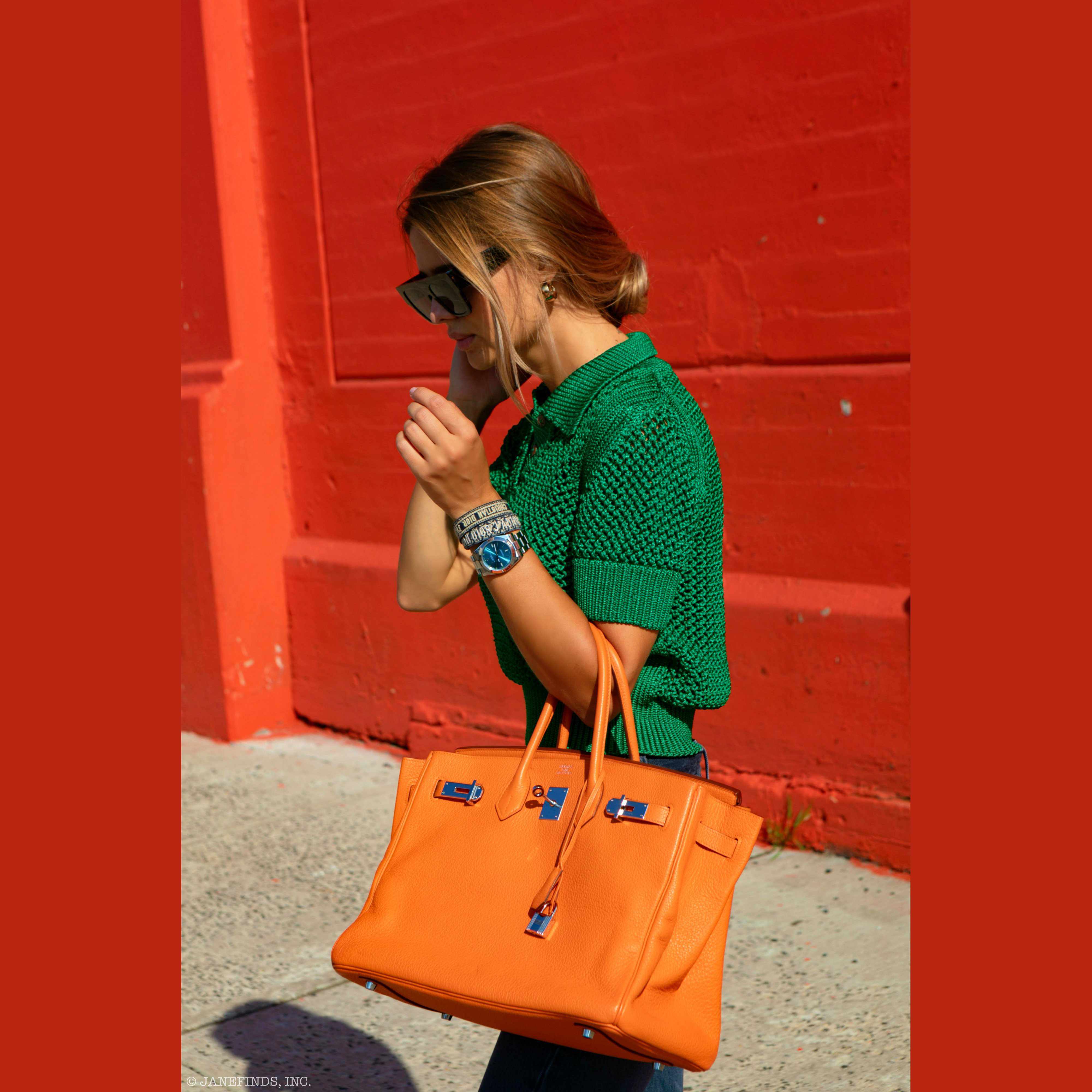 Hermès Birkin 35 Orange Clemence Palladium Hardware