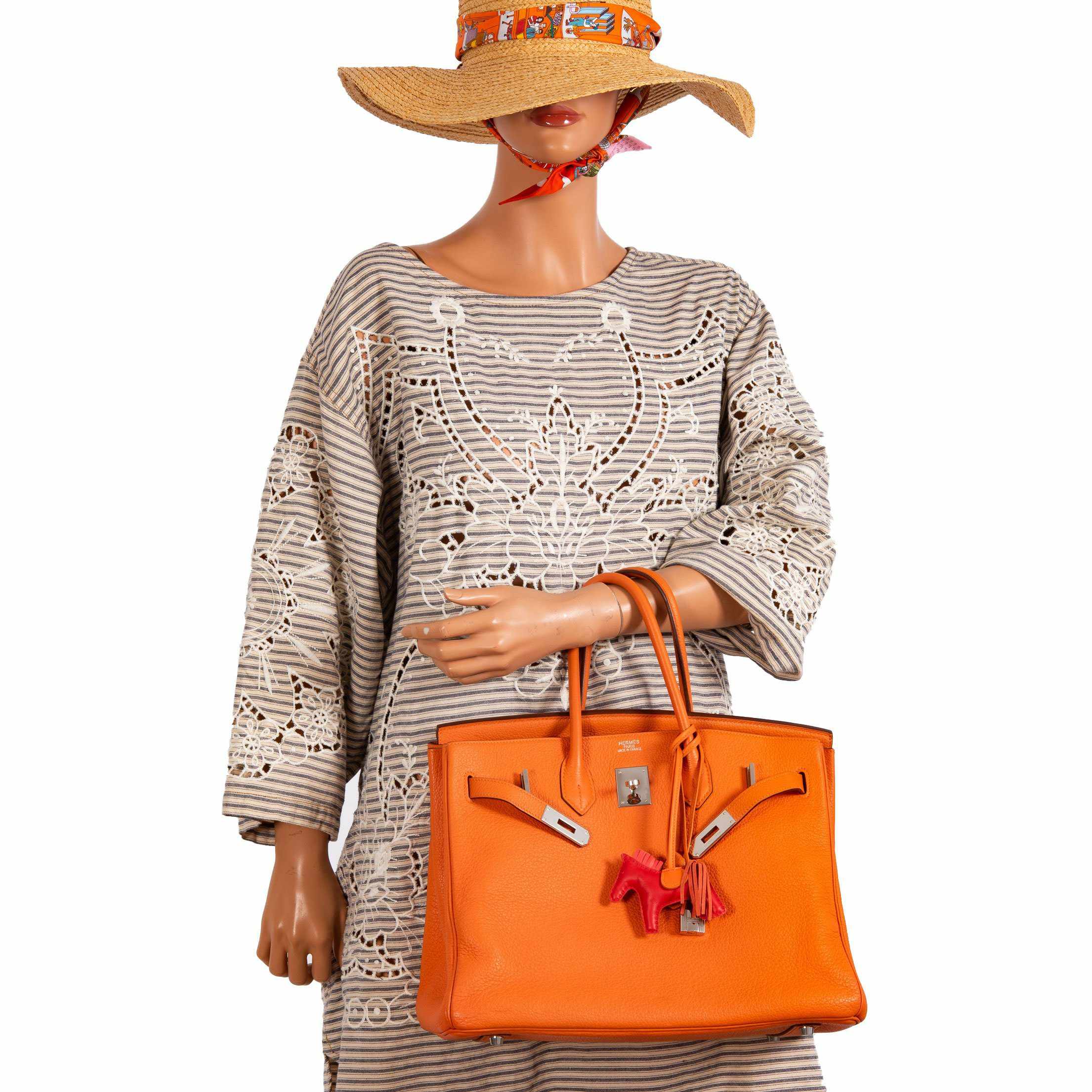 Hermès Birkin 35 Orange Clemence Palladium Hardware