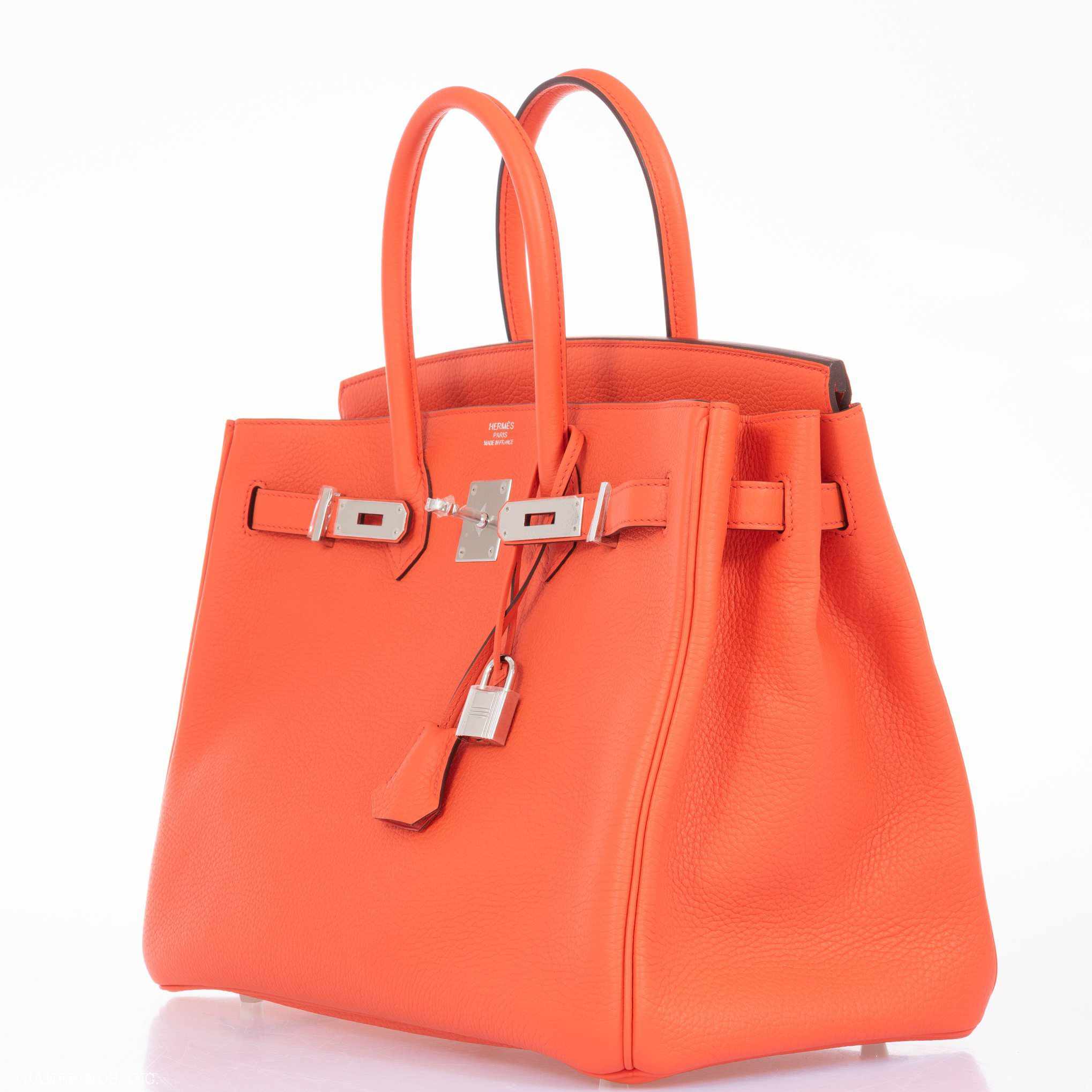 Hermès Birkin 35 Orange Poppy Clemence Palladium Hardware