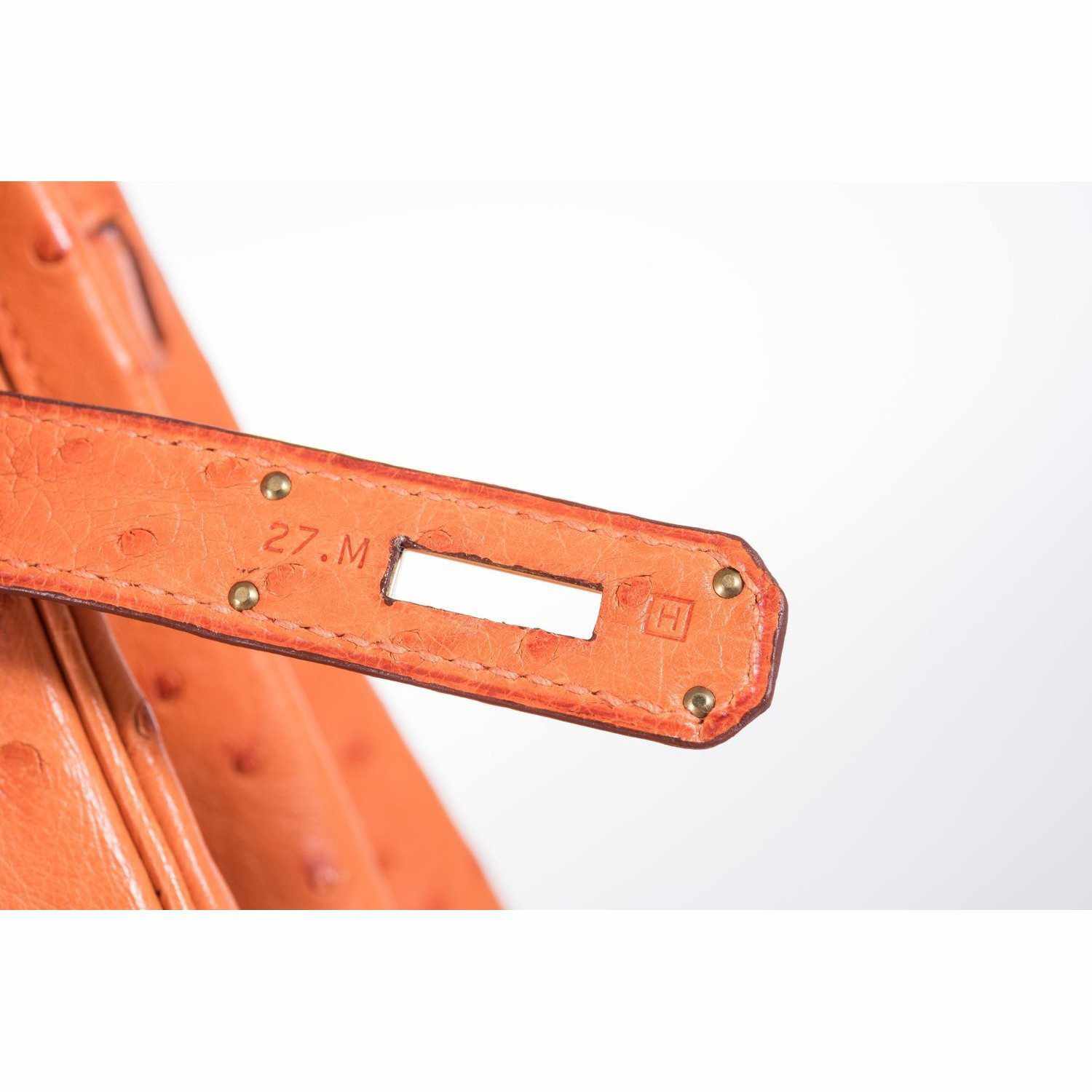 Hermès Birkin 35 Ostrich Orange Gold Hardware