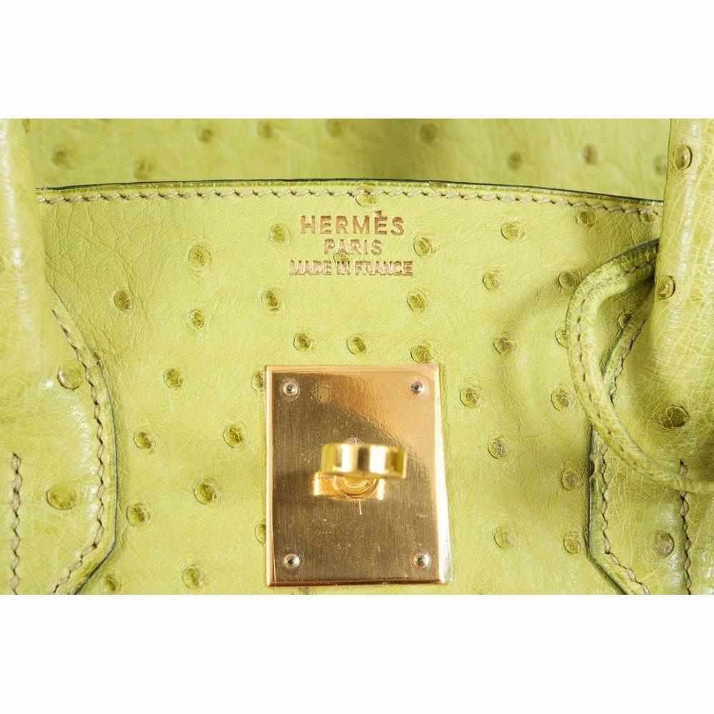 Hermès Birkin 35 Ostrich Vert Anis Gold Hardware