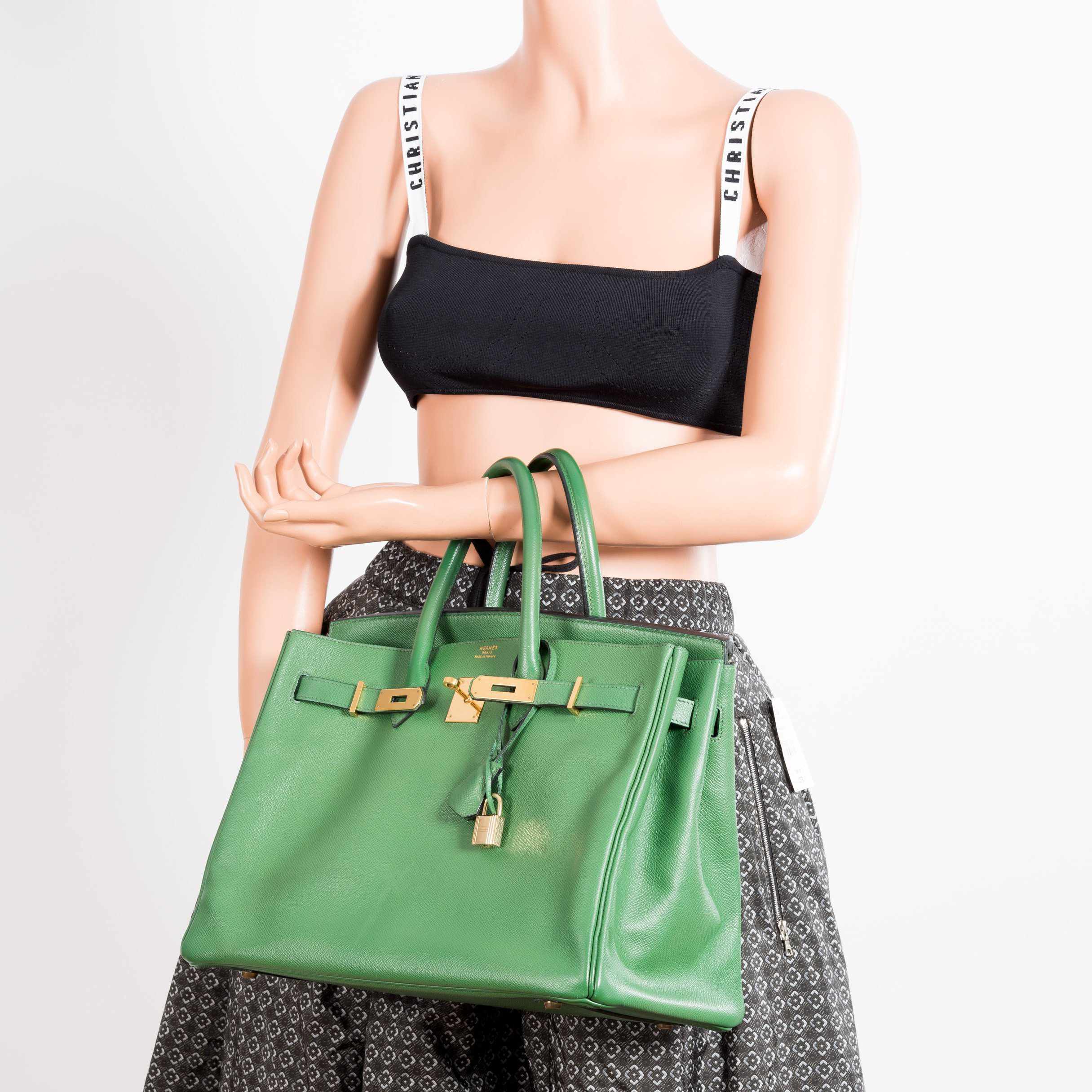 Hermès Birkin 35 Pelouse Green Courchevel Gold Hardware