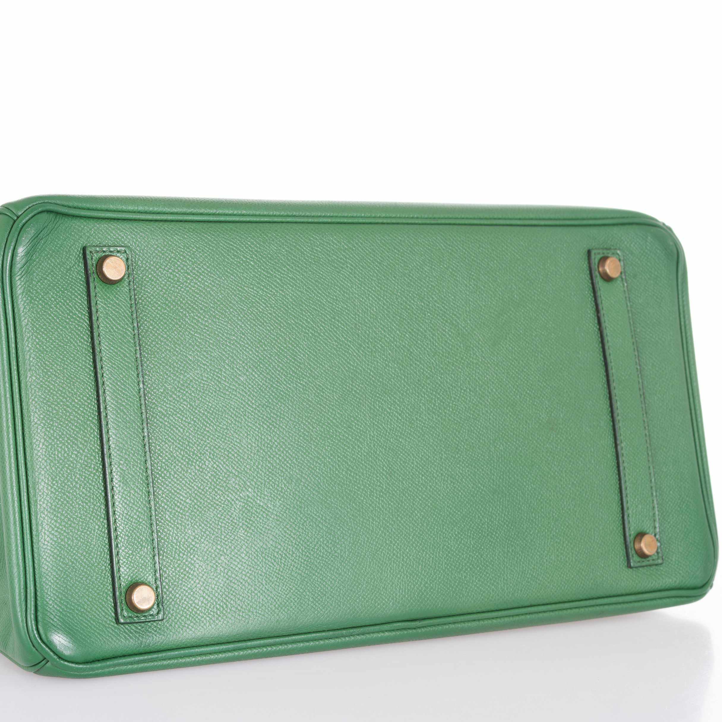 Hermès Birkin 35 Pelouse Green Courchevel Gold Hardware