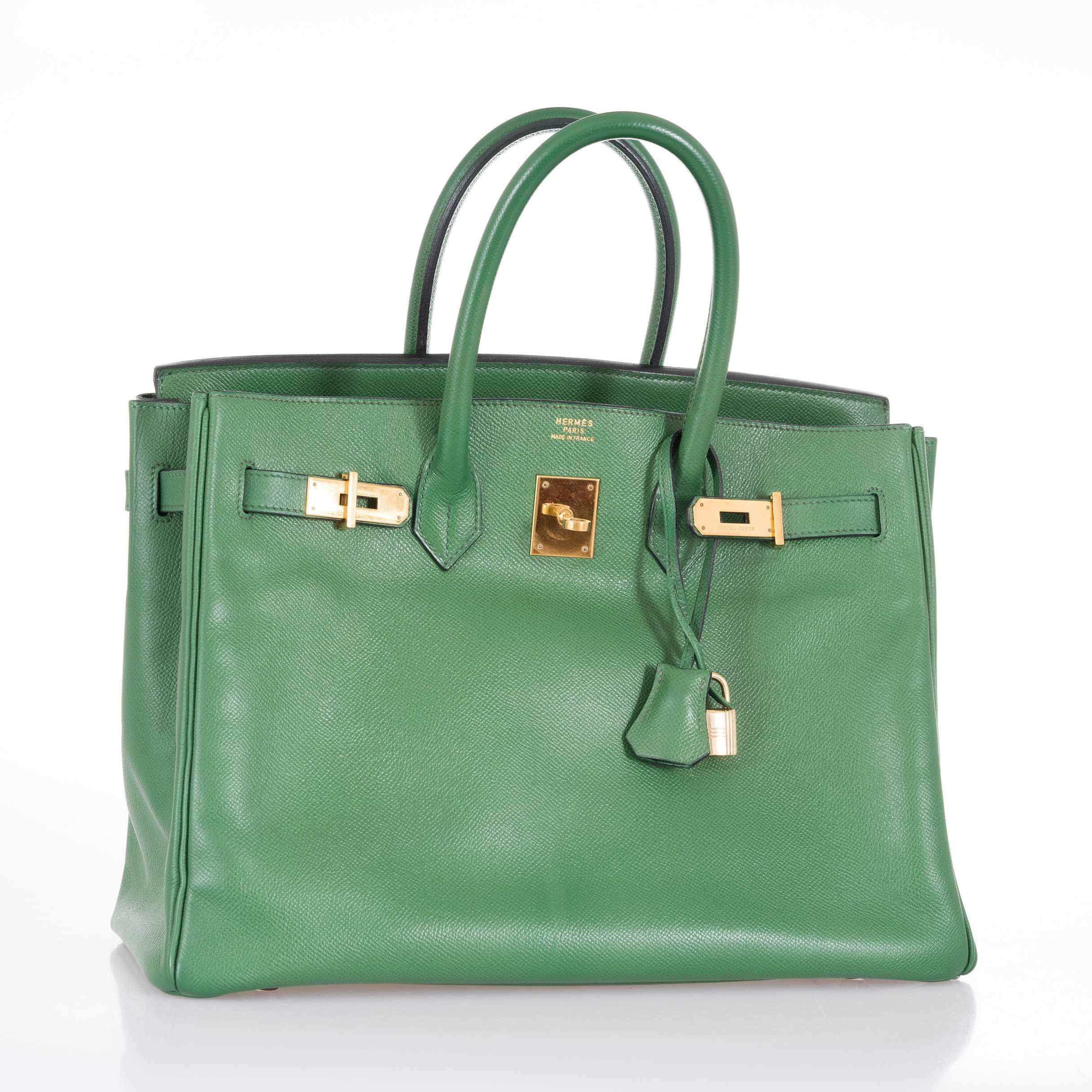 Hermès Birkin 35 Pelouse Green Courchevel Gold Hardware