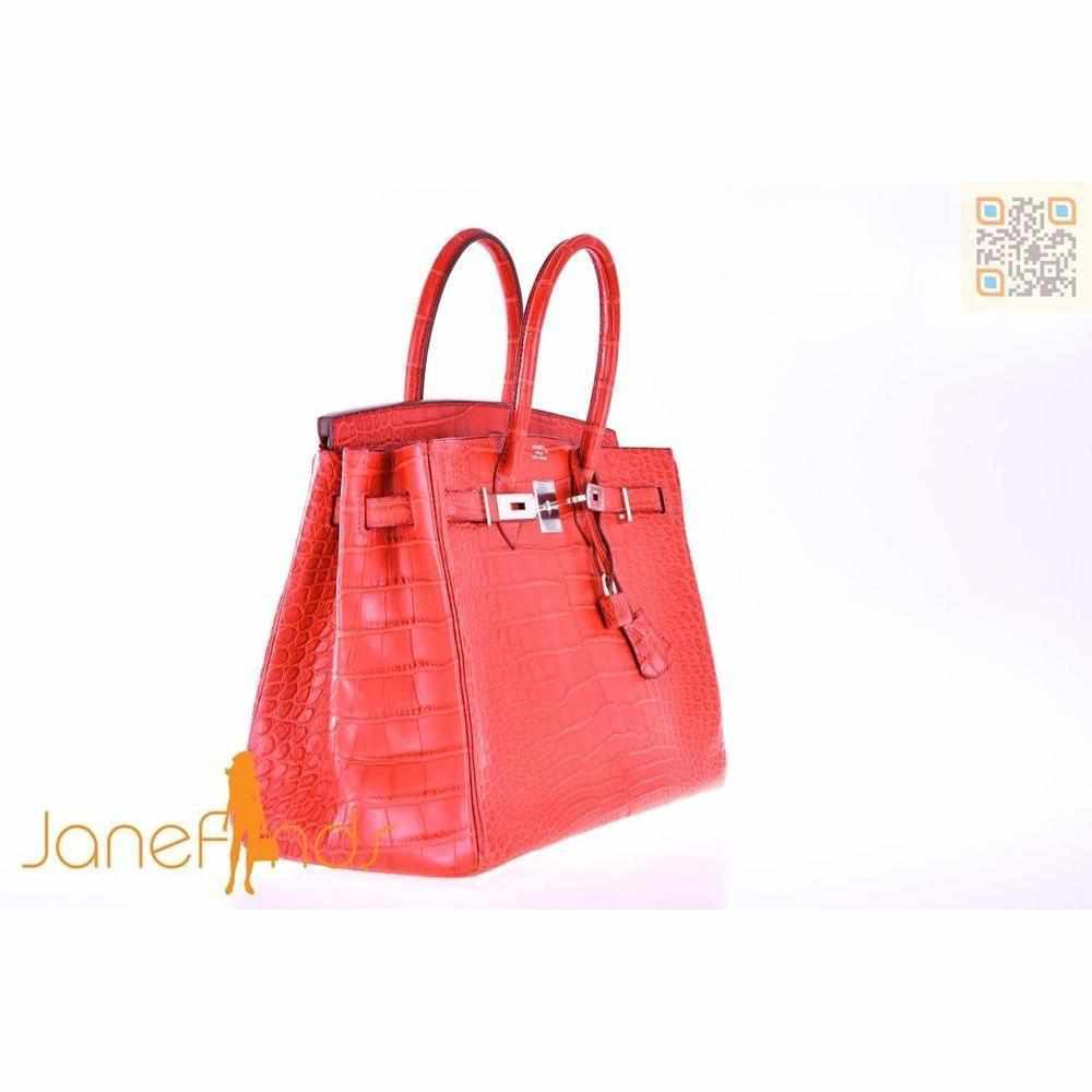 Hermès Birkin 35 Rouge Indian Matte Alligator Palladium Hardware
