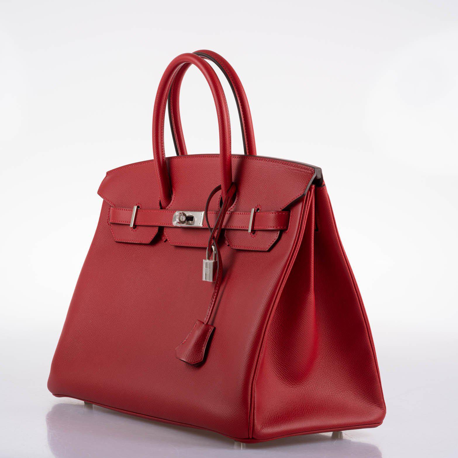 Hermès Birkin 35 Rouge Vif Epsom with Palladium Hardware - 2013, Q Square