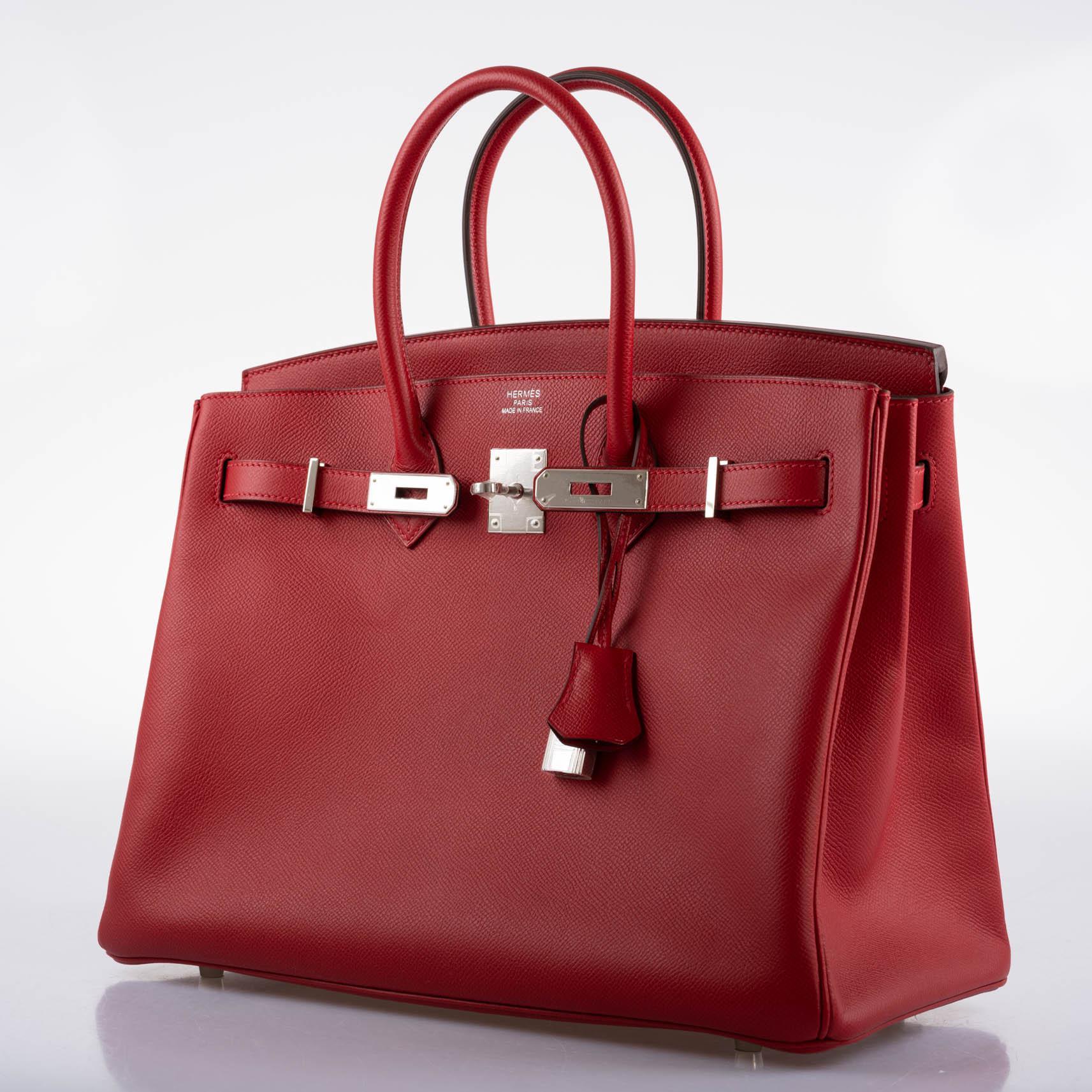 Hermès Birkin 35 Rouge Vif Epsom with Palladium Hardware - 2013, Q Square