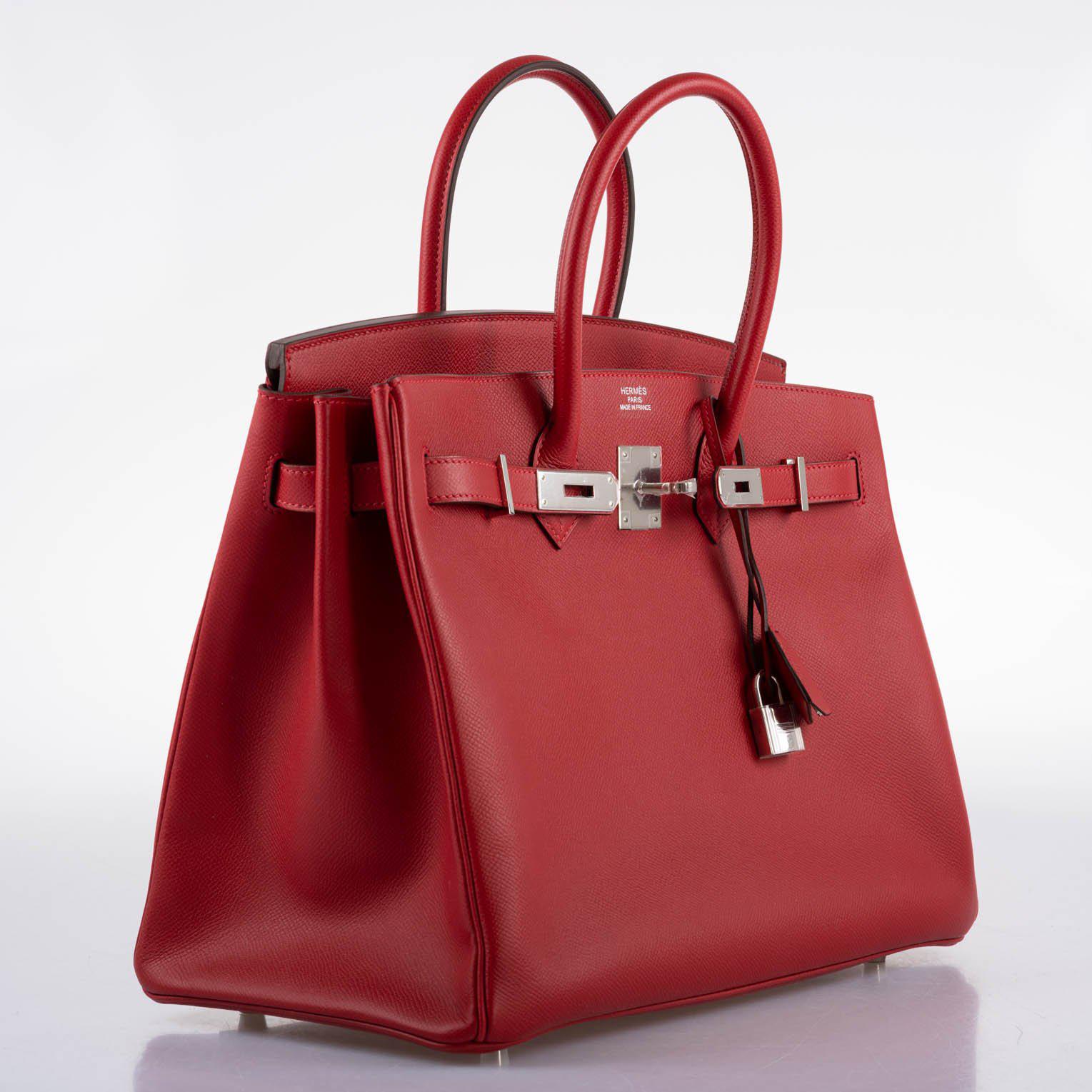 Hermès Birkin 35 Rouge Vif Epsom with Palladium Hardware - 2013, Q Square