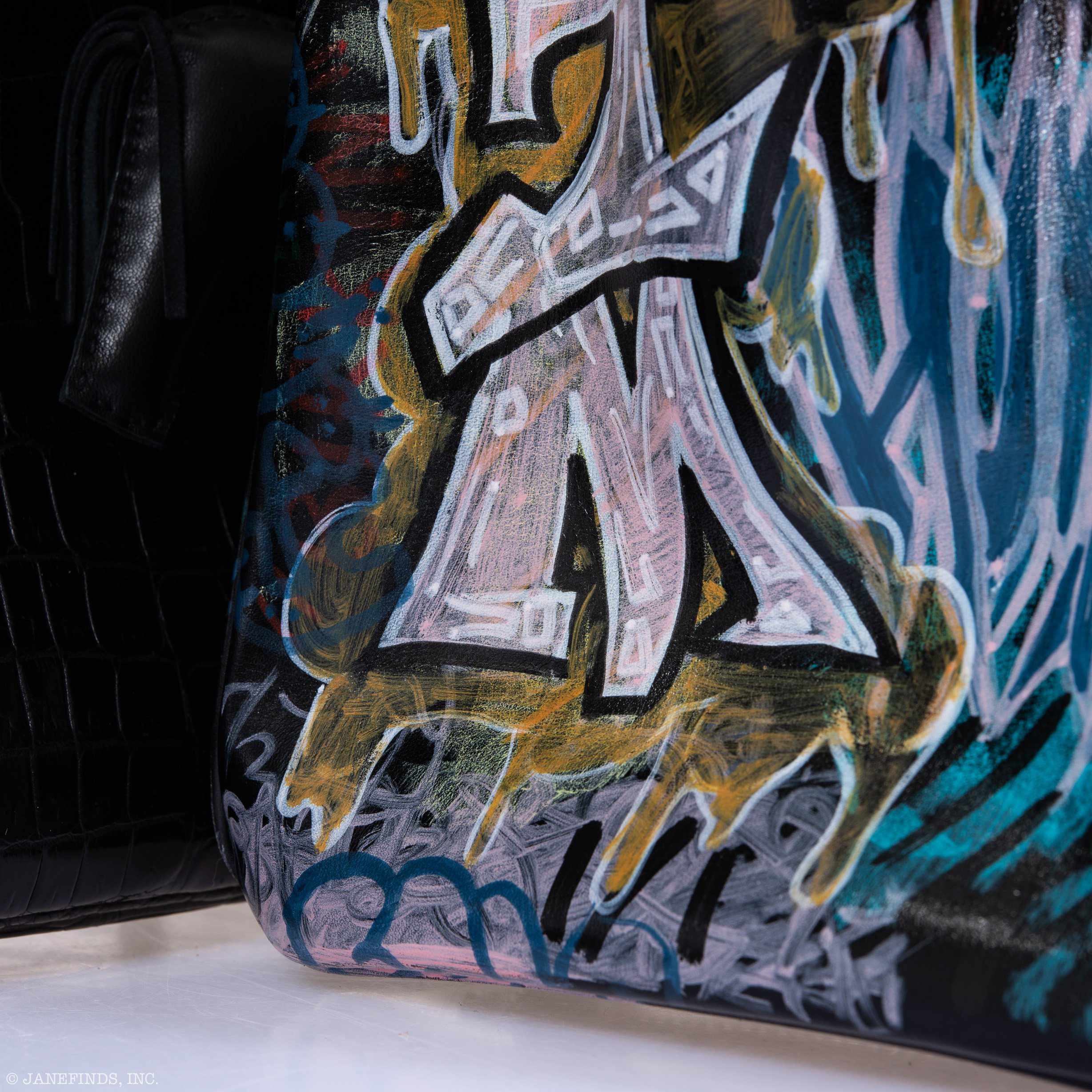 Hermès Birkin 35 SO BLACK "Graffiti" * JaneFinds Custom Shop