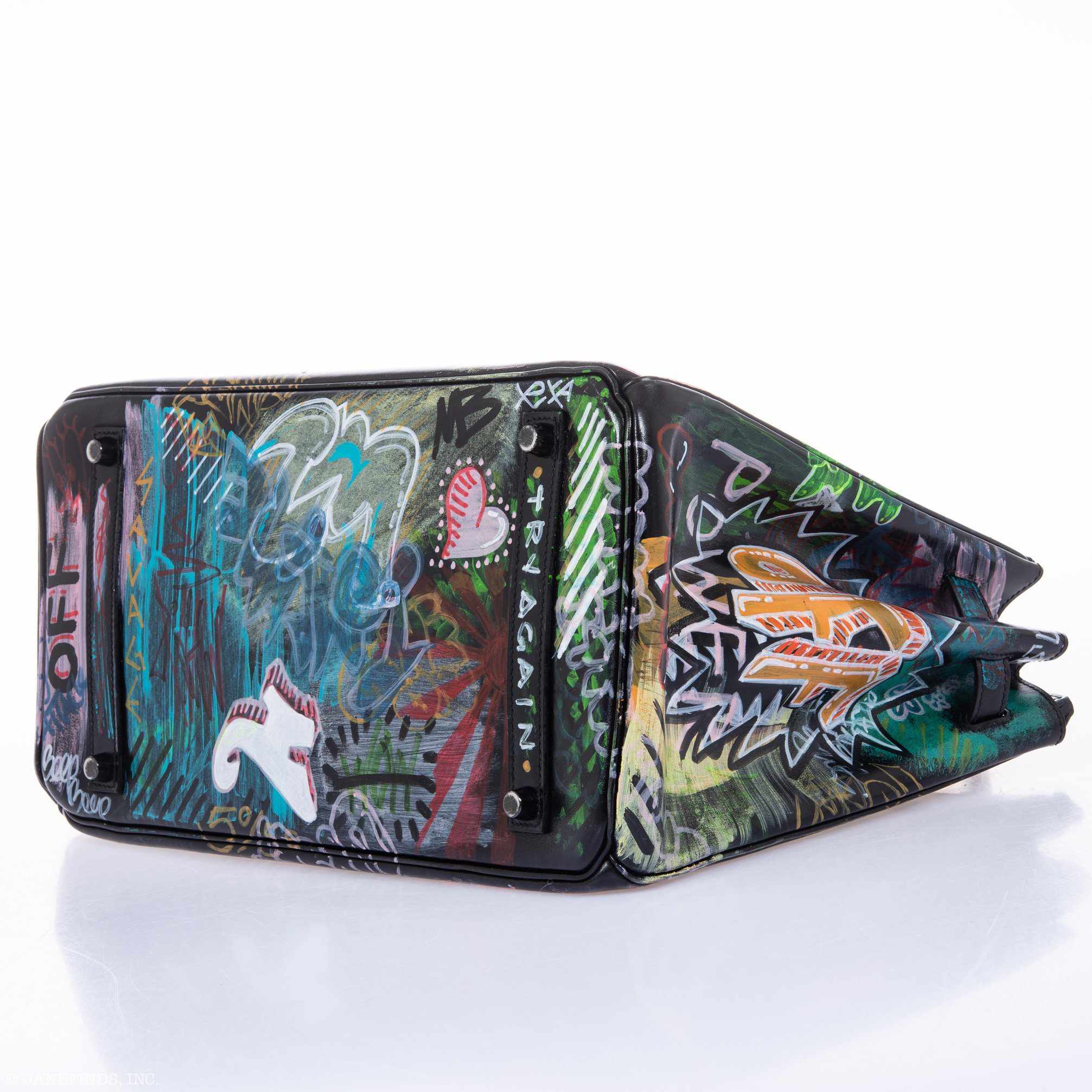 Hermès Birkin 35 SO BLACK "Graffiti" * JaneFinds Custom Shop