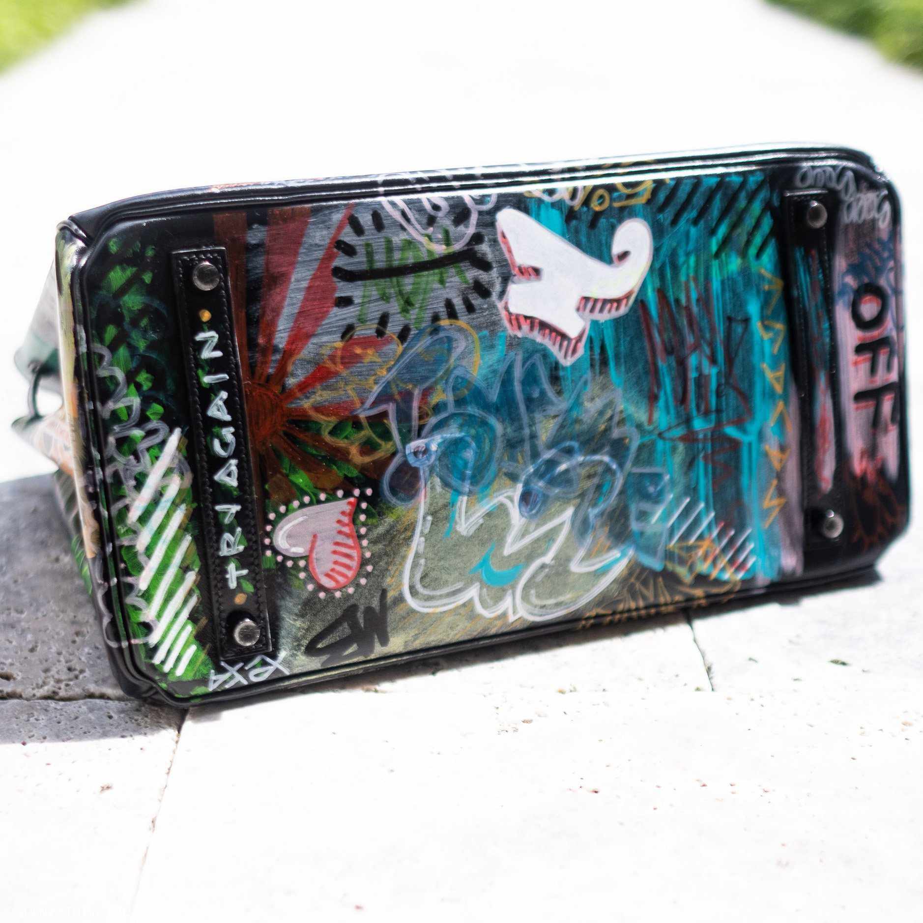 Hermès Birkin 35 SO BLACK "Graffiti" * JaneFinds Custom Shop