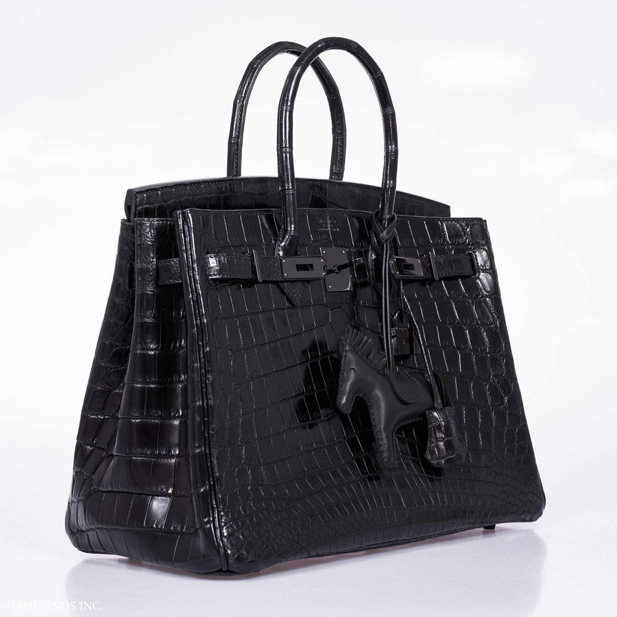 Hermès Birkin 35 SO BLACK Matte Alligator PVD Hardware