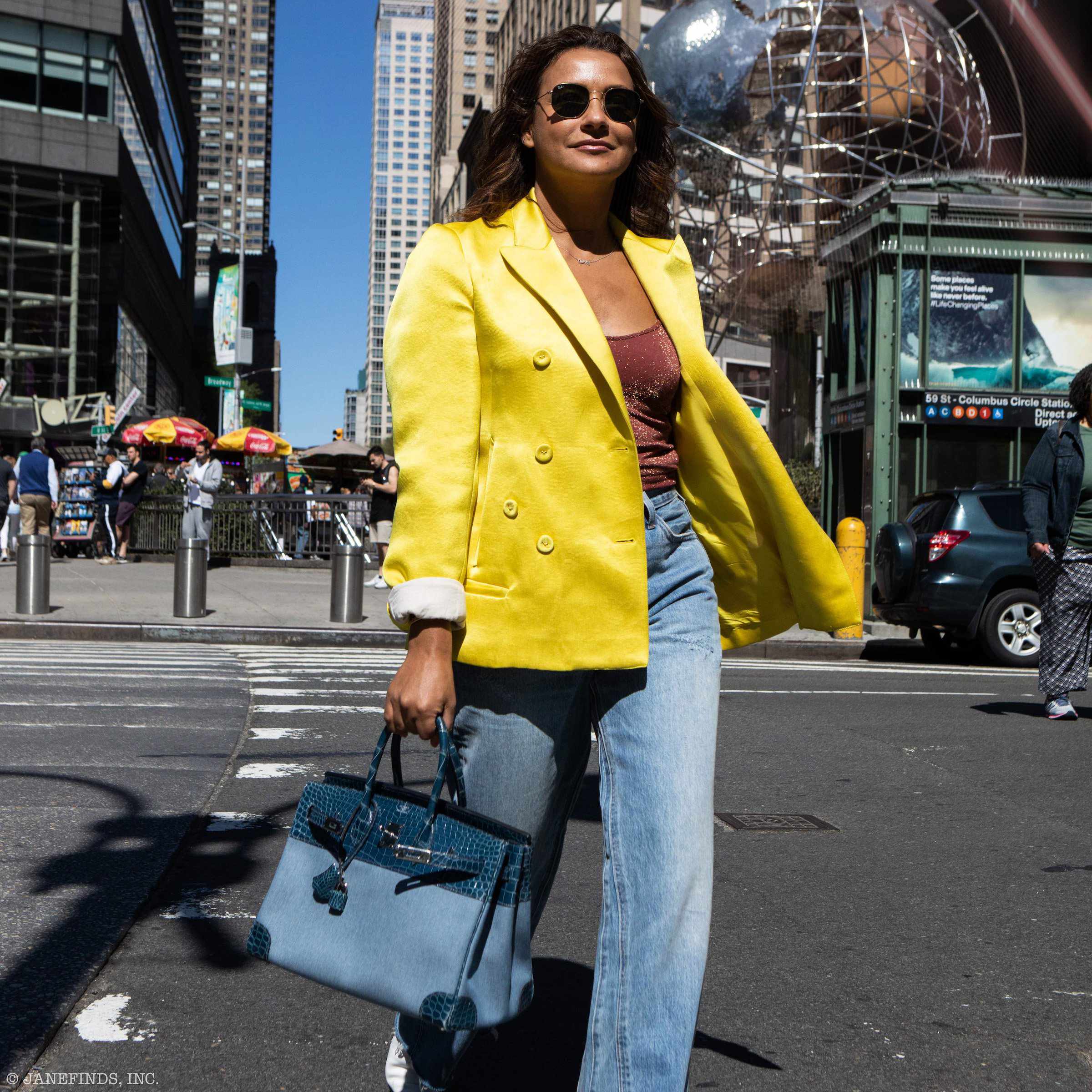 Hermès Birkin 35 Shiny Blue Roi Porosus Crocodile & Denim Palladium Hardware