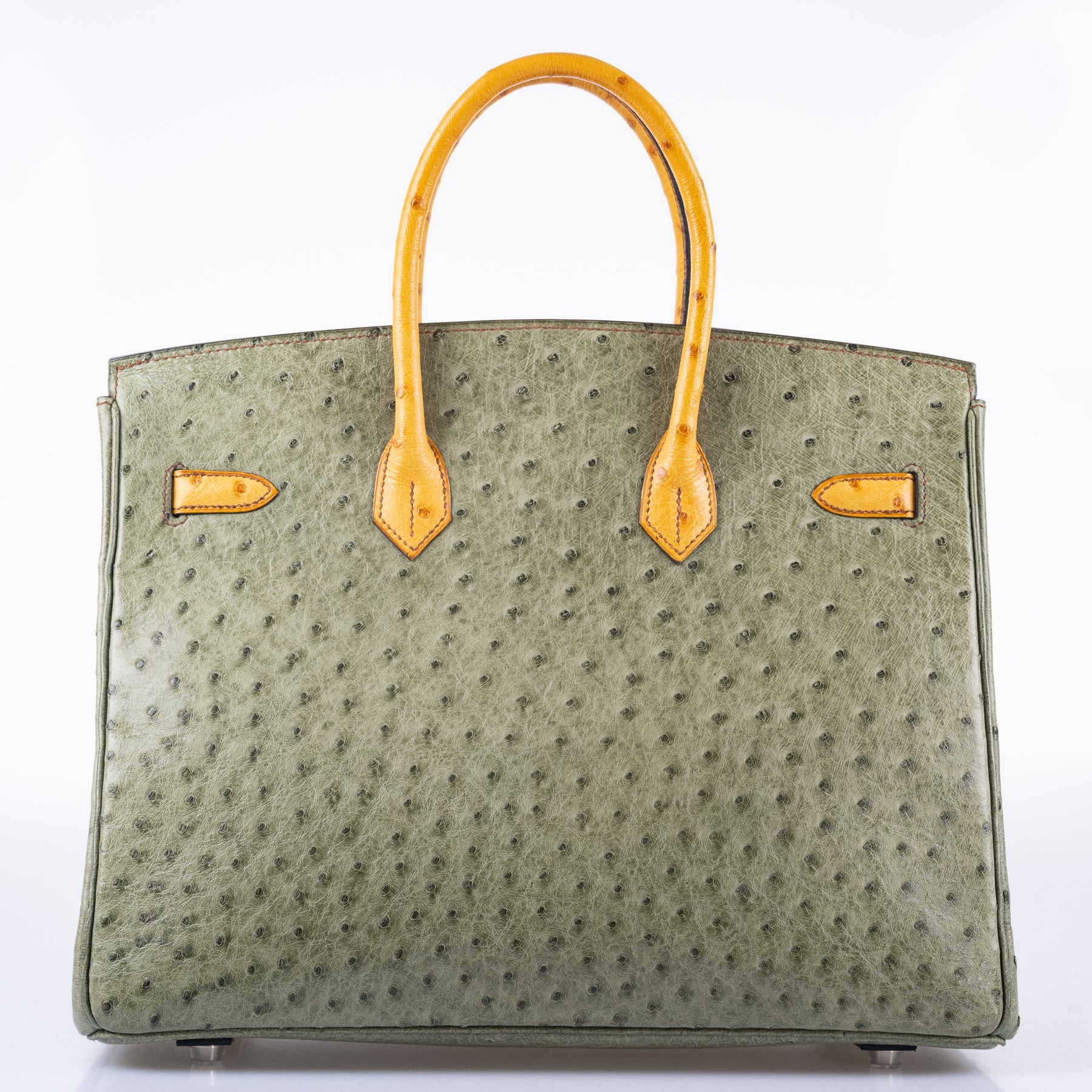Hermès Birkin 35 Special Order Vert Olive & Sable Ostrich Palladium Hardware