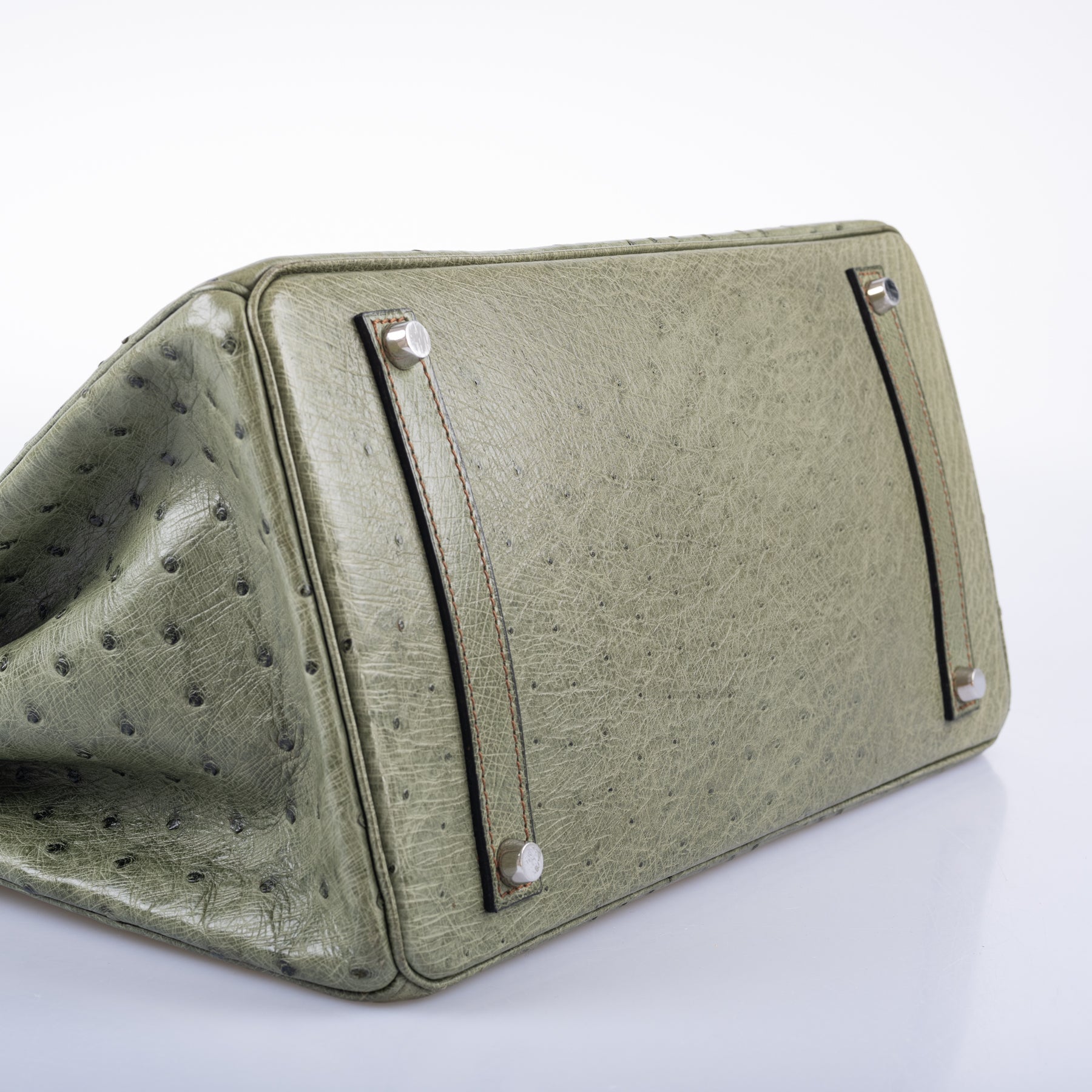 Hermès Birkin 35 Special Order Vert Olive & Sable Ostrich Palladium Hardware