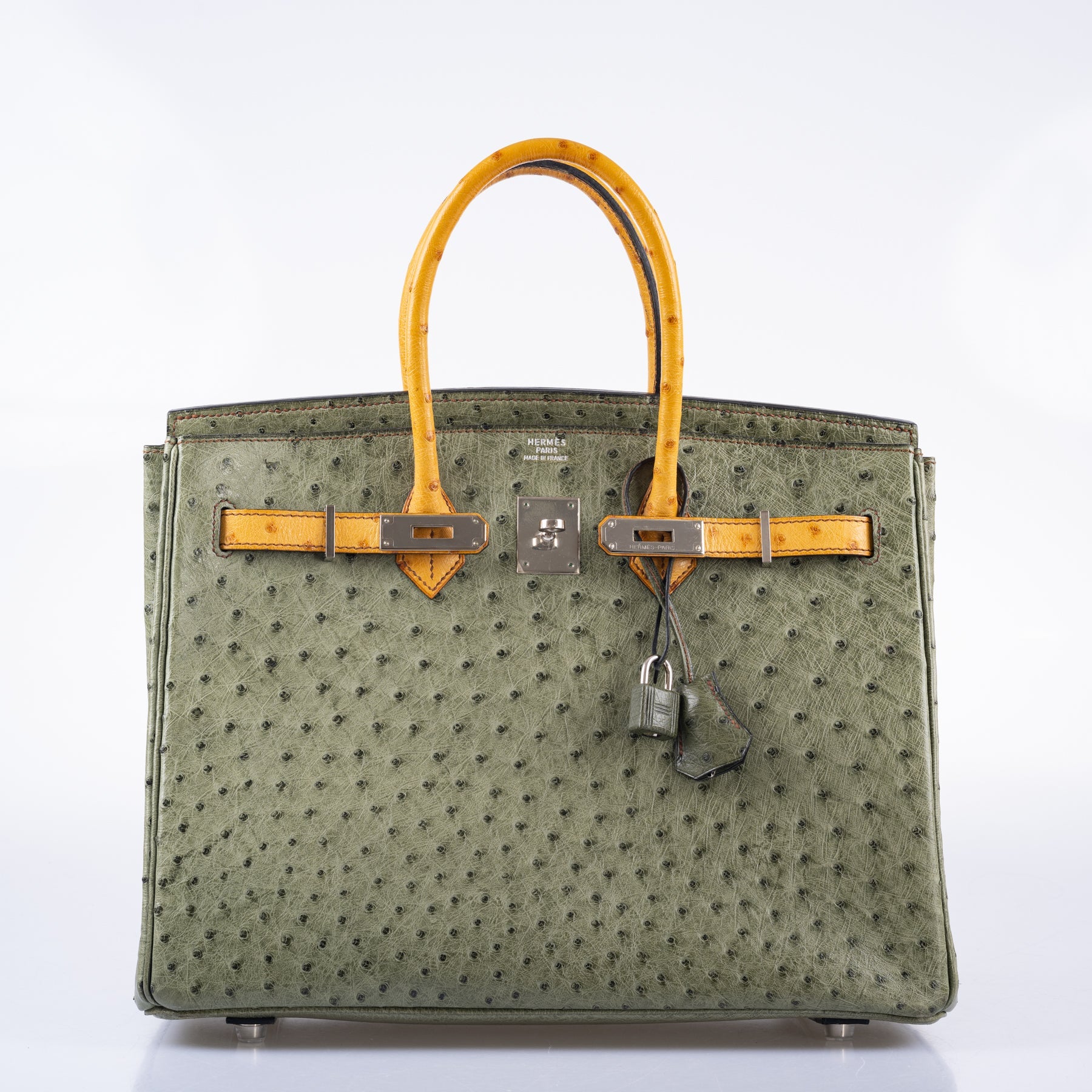 Hermès Birkin 35 Special Order Vert Olive & Sable Ostrich Palladium Hardware